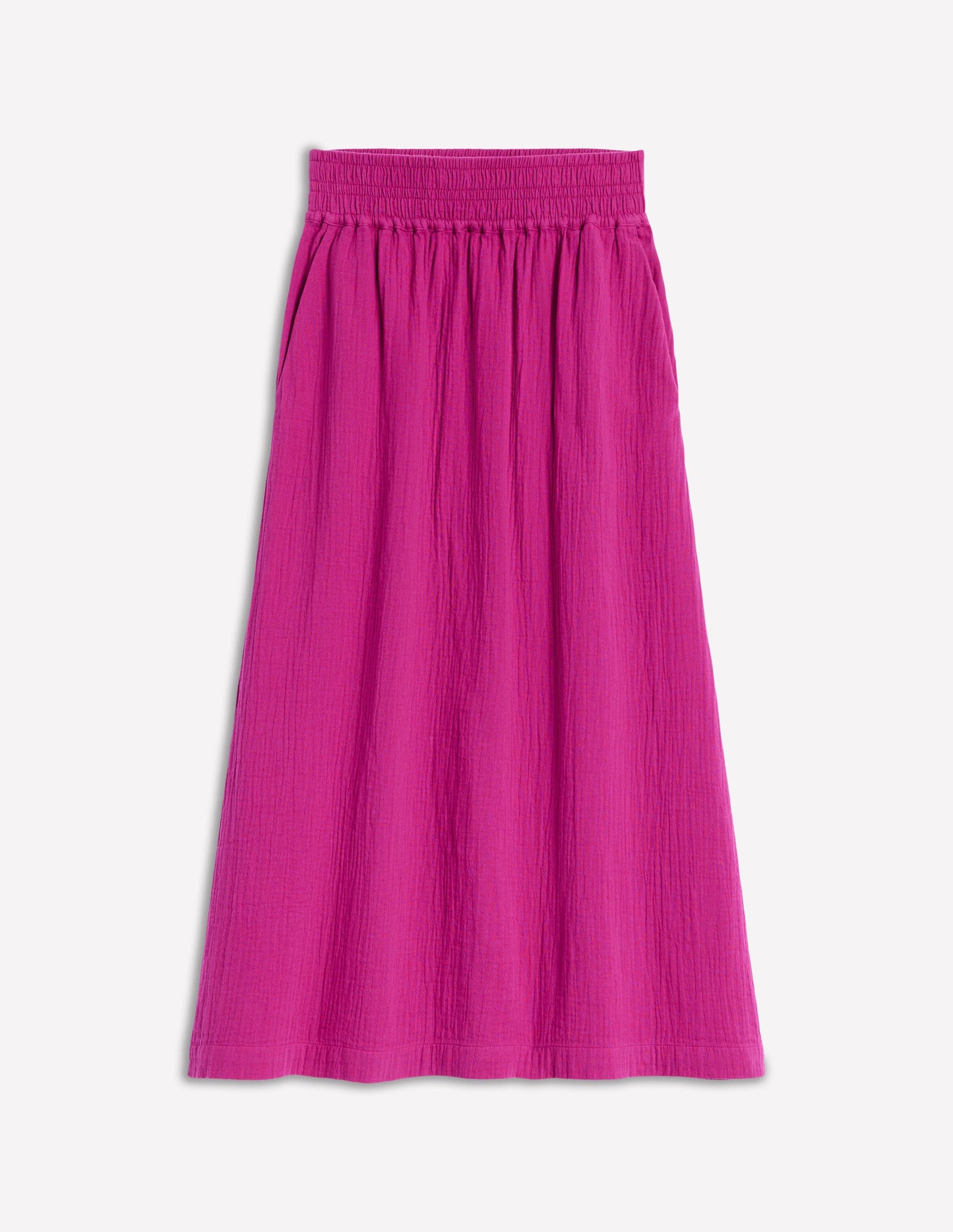Double Cloth Smocked Skirt-Fuchsia