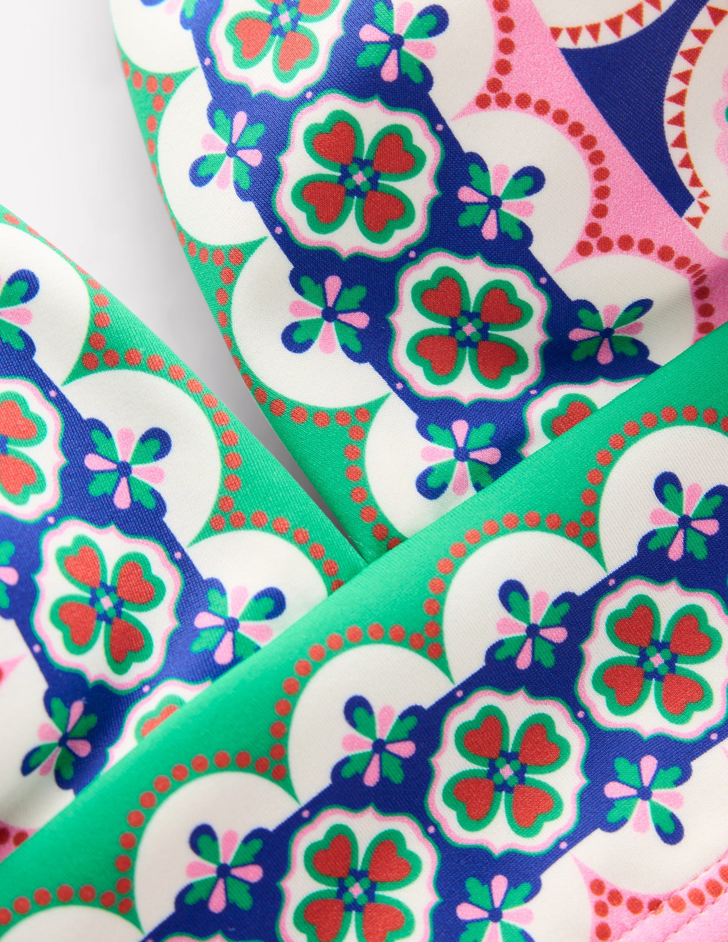 Porto Bikini Top-Bright Blue, Botanic Blush