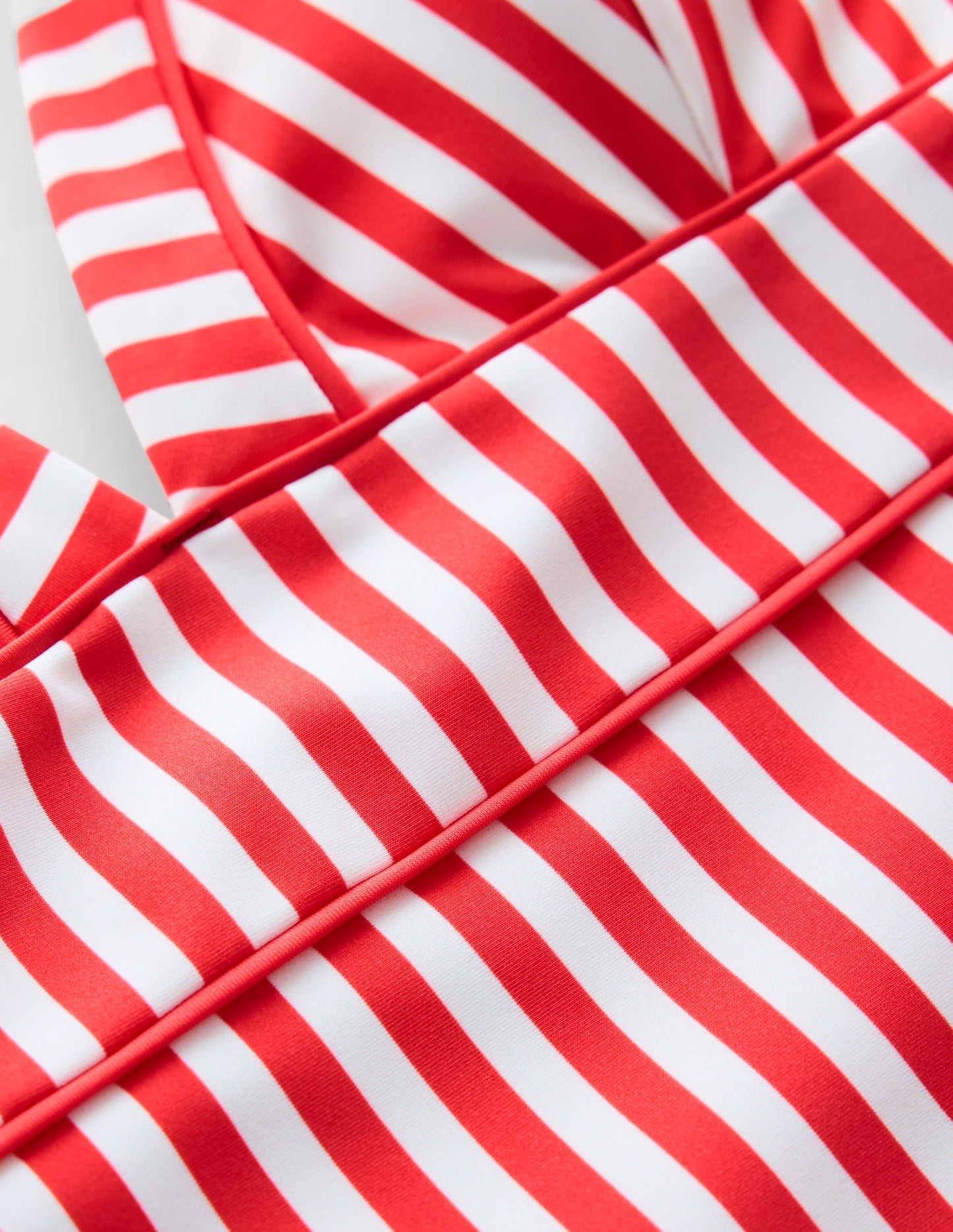 Kasos String V Neck Swimsuit-Coral Punch/ Ivory Stripe