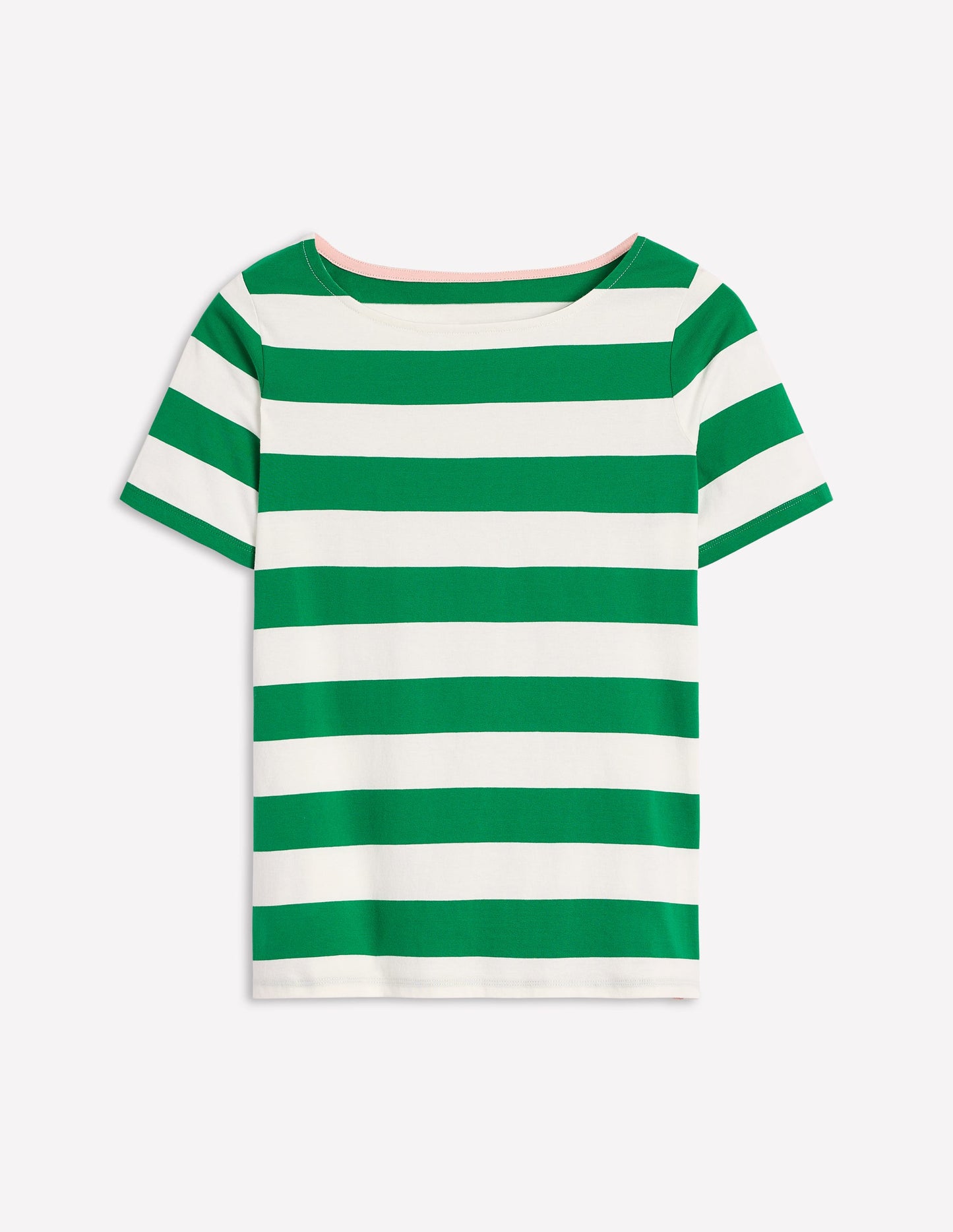 Ella Short Sleeve Breton-Ivory, Rich Emerald
