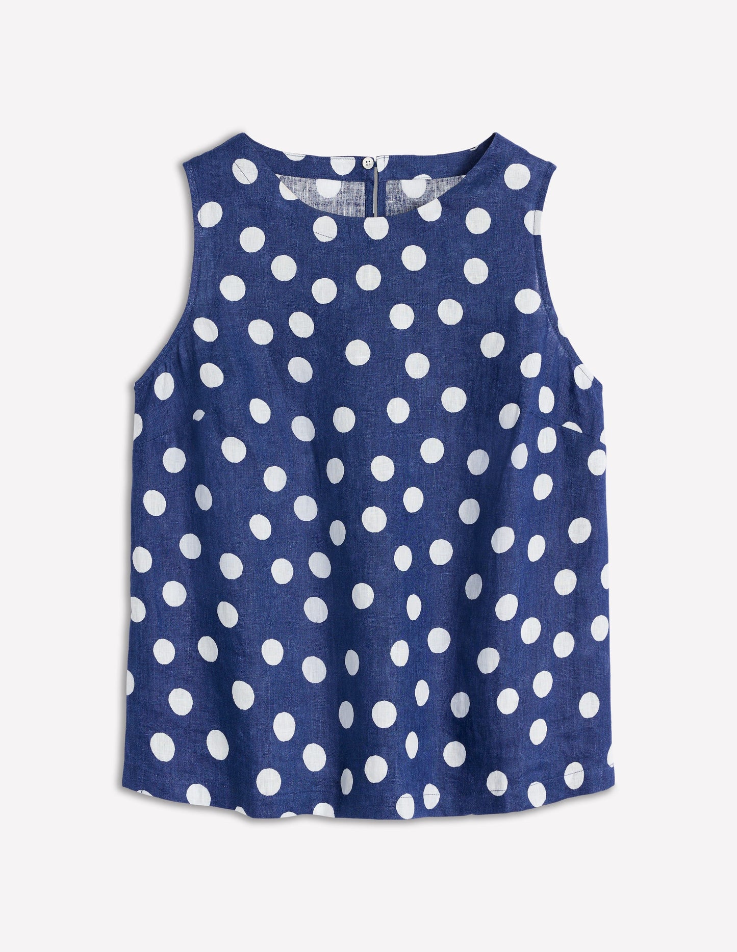Linen Shell Top-Starboard Blue, Painted Dot