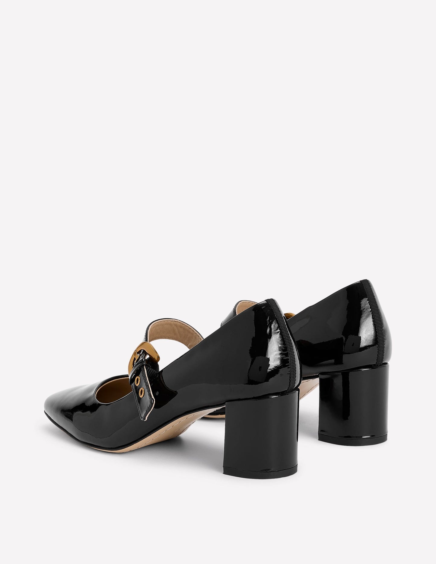 Heeled Buckle Mary Janes-Black