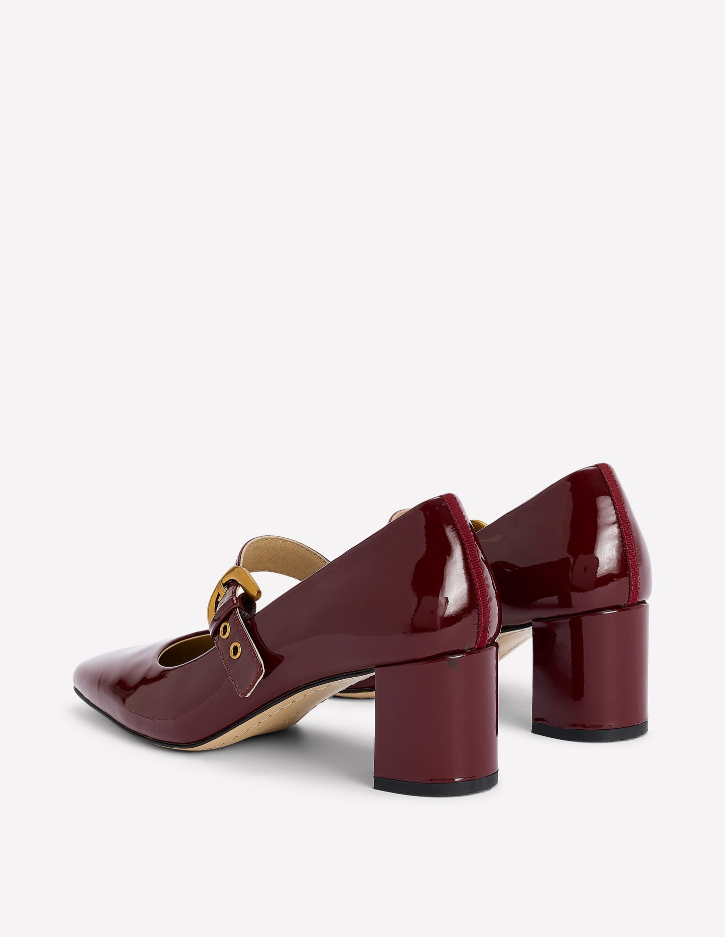 Heeled Buckle Mary Janes-Oxblood