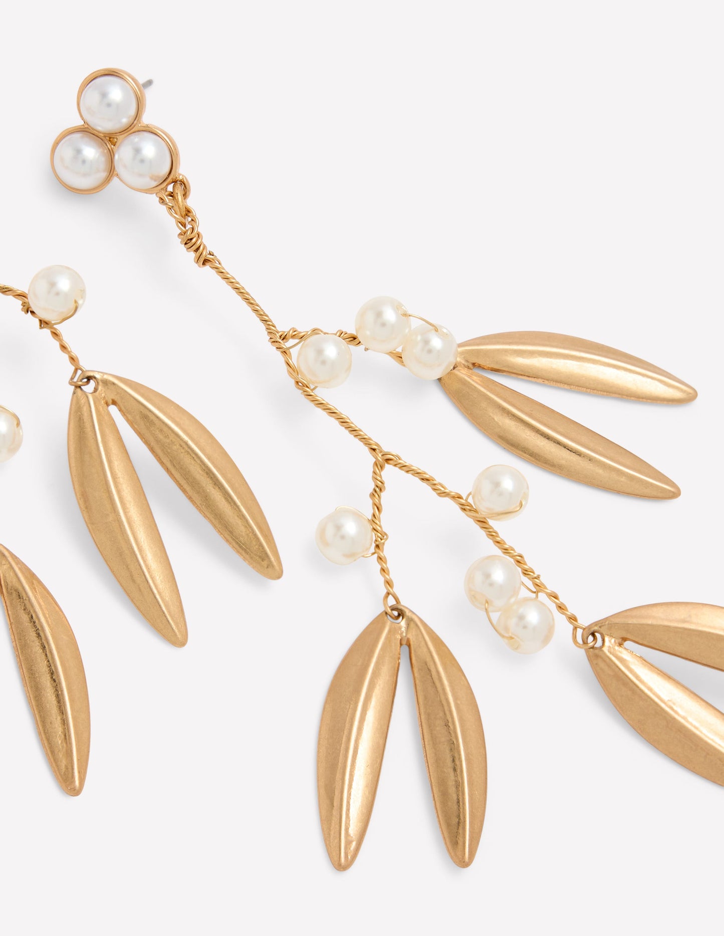 Festive Metal Earrings-Pearl