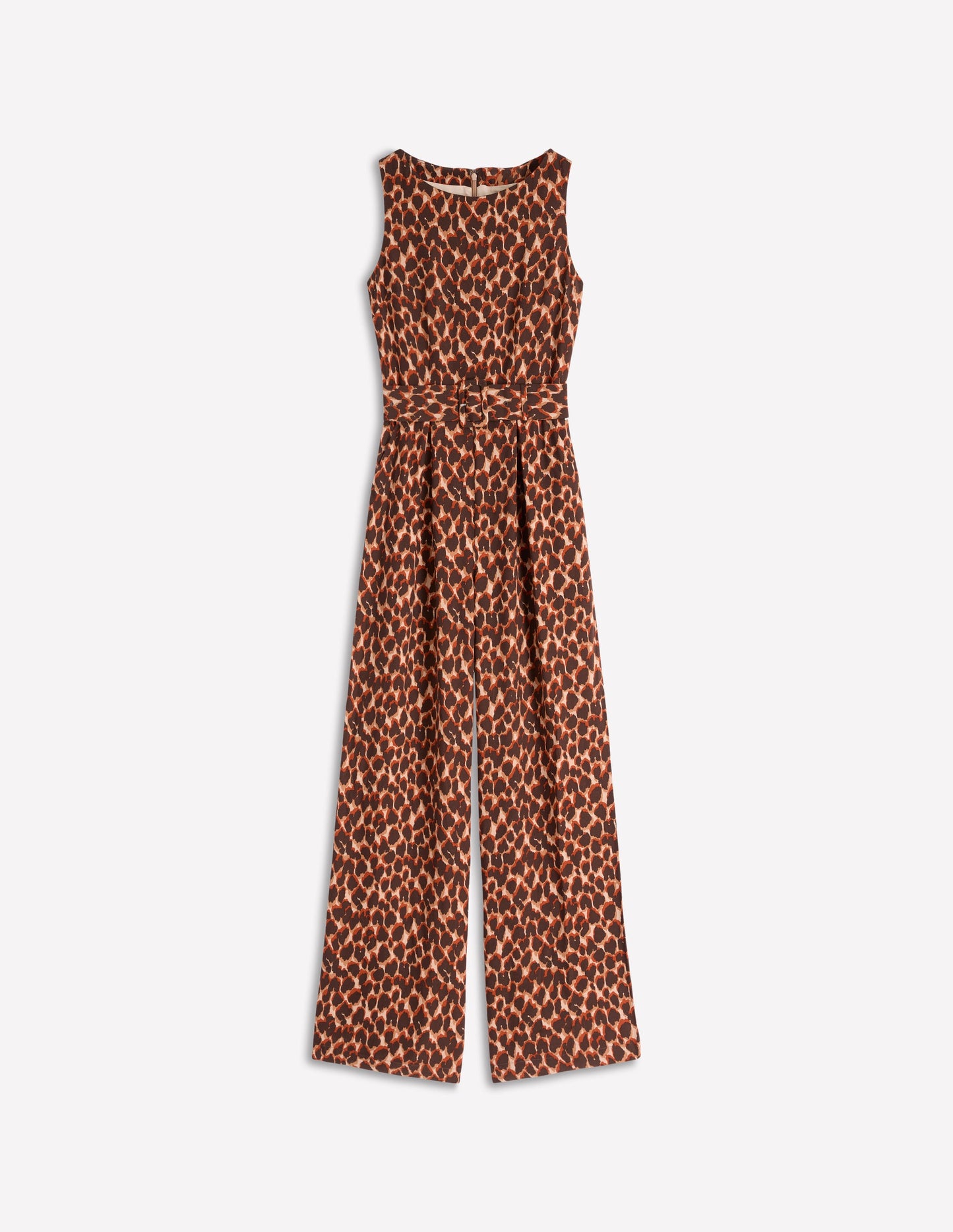 Gwen Slash Neck Jumpsuit-Sand, Abstract Leopard Spot