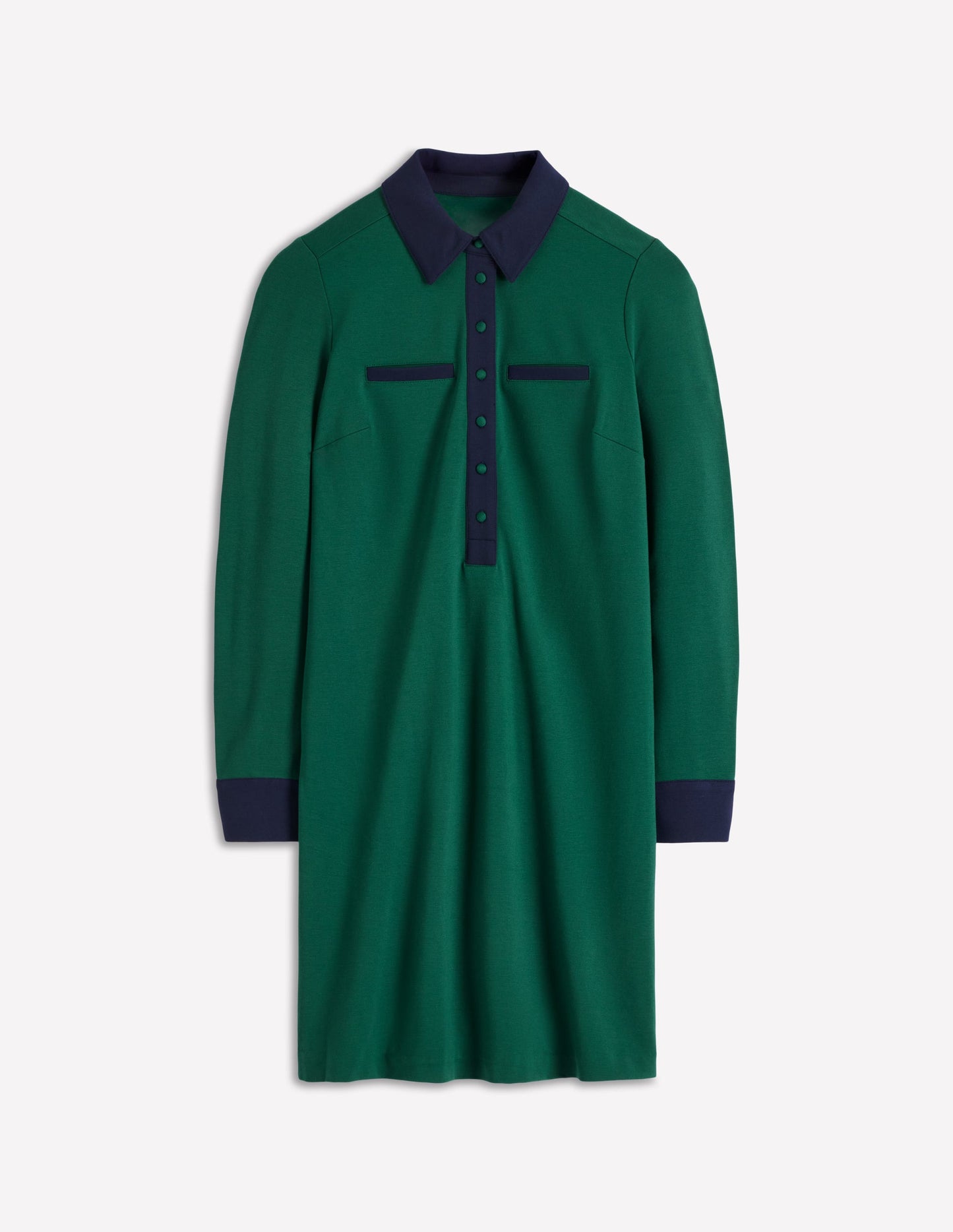 Georgina Ponte Dress-Green and Navy