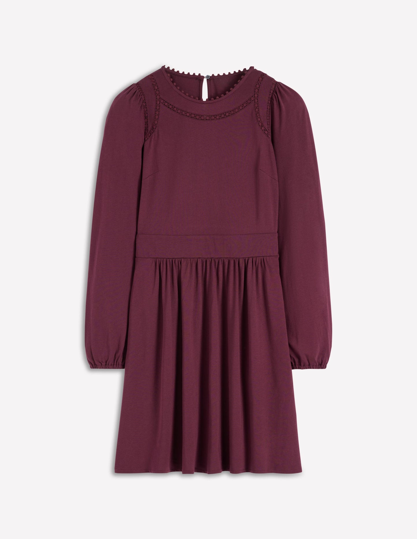 Mila Short Jersey Dress-Dark Cherry