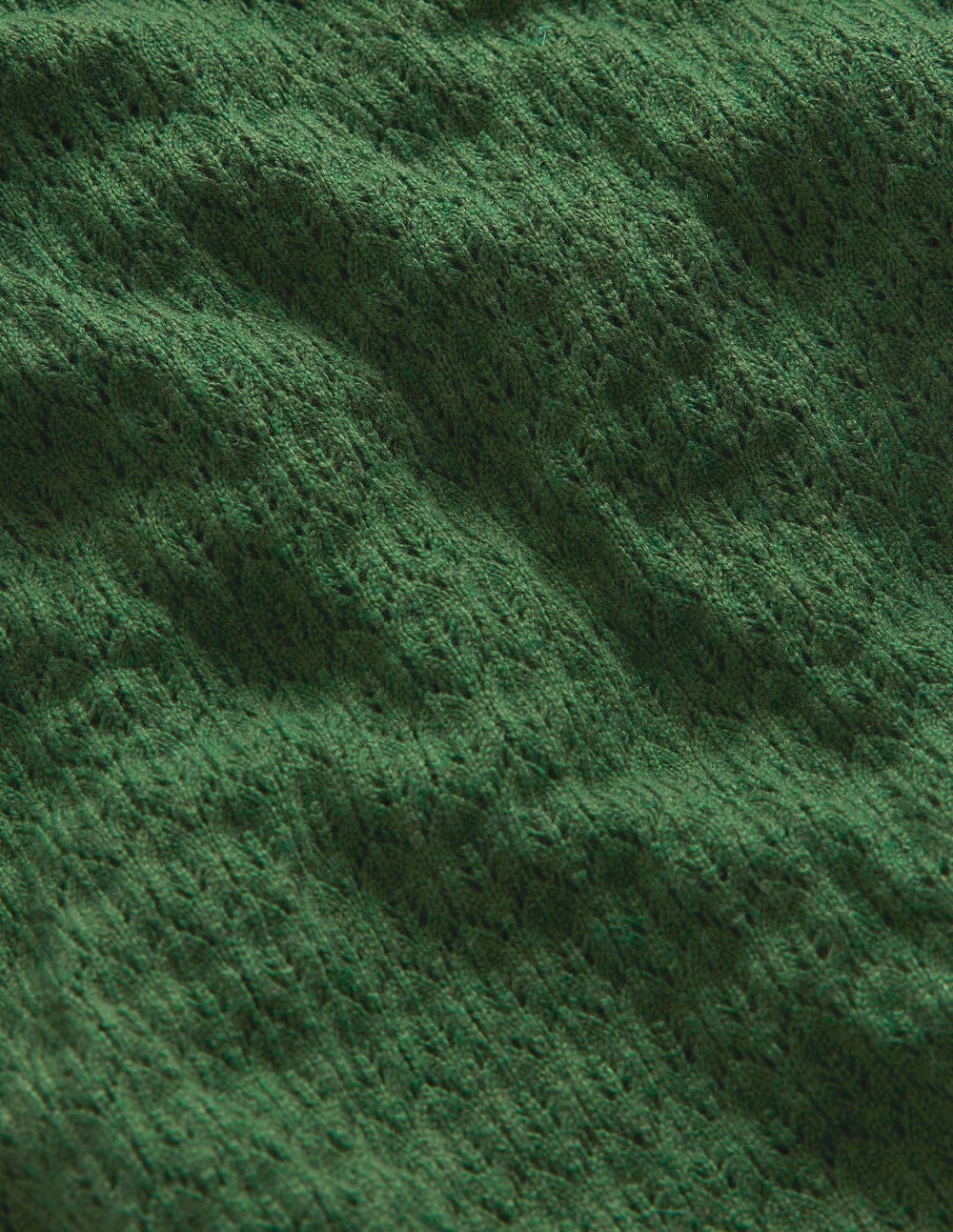 Pointelle Ruffle Sweater-Hunter Green