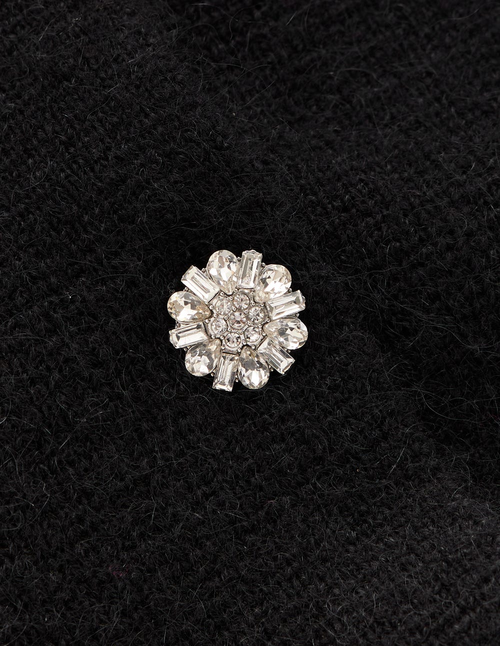 Fur Trim Cardigan-Black