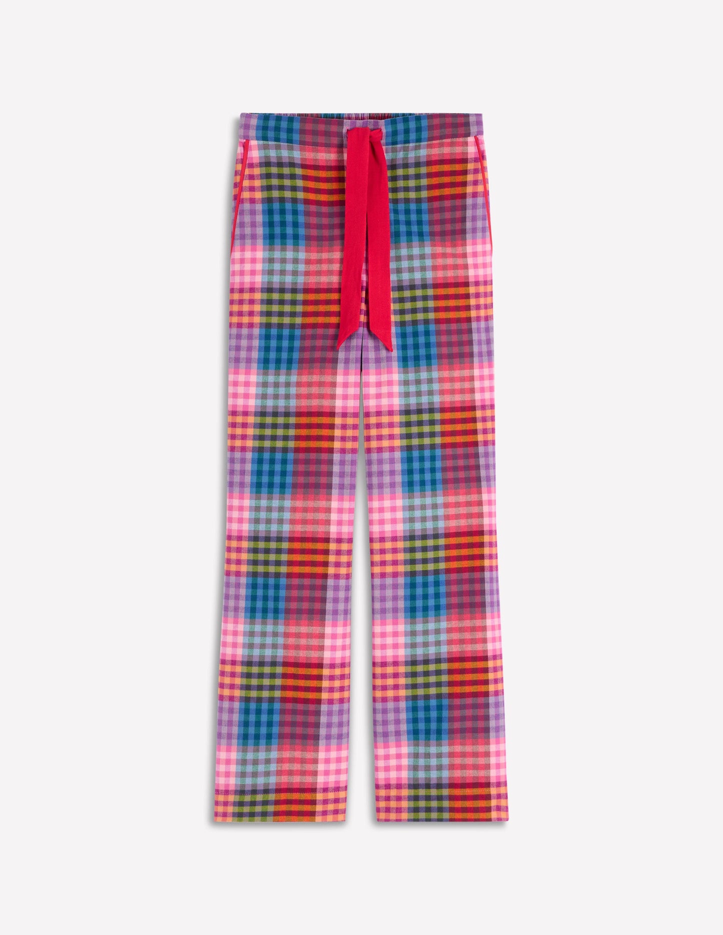 Brushed Cotton Pyjama Pants-Rainbow Blanket Multigingham