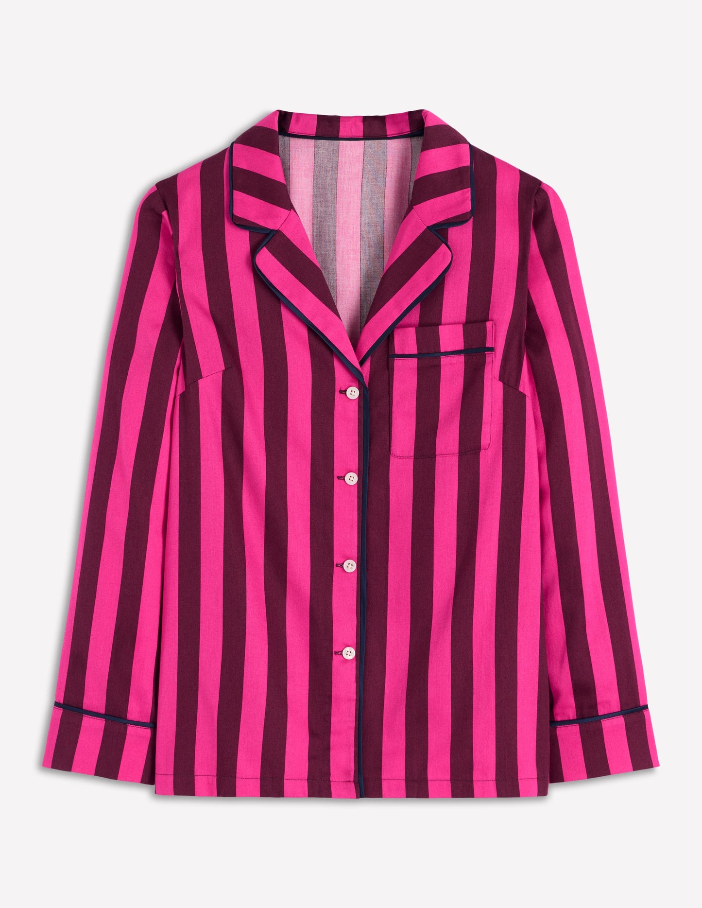 Cotton Pajama Shirt-Pink Stripe