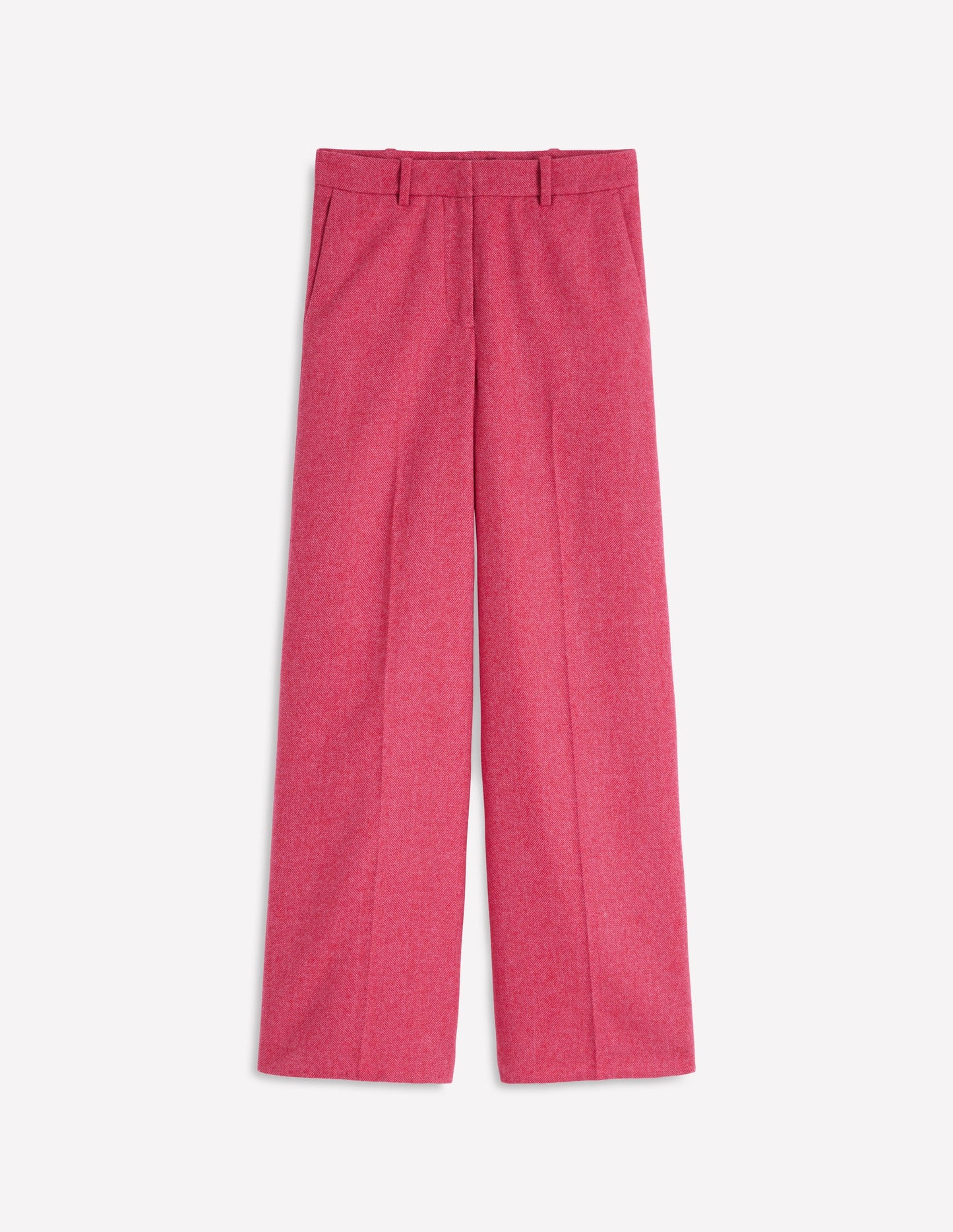Belgravia Wool Pants-Red and Pink Wide Herringbone