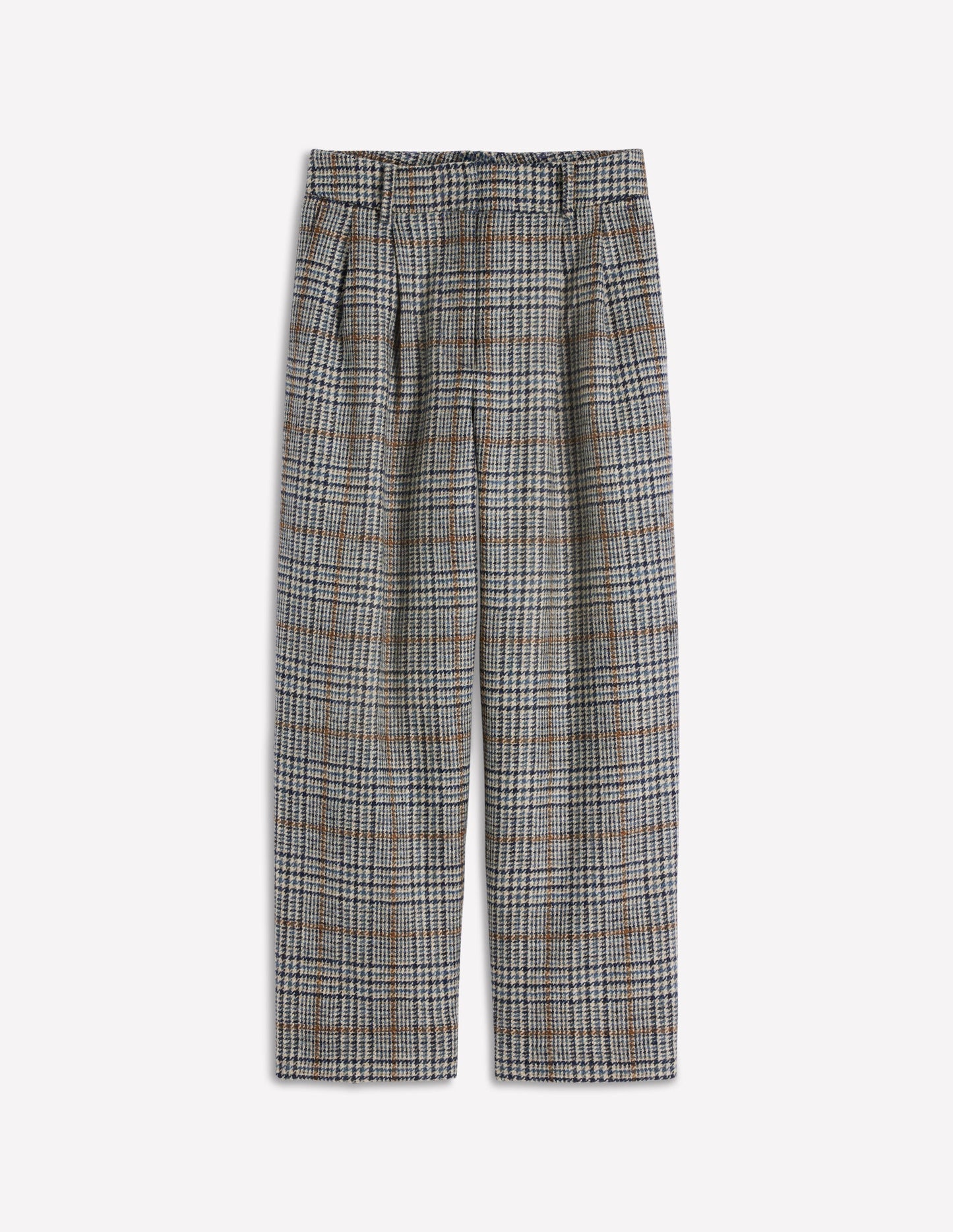 Bloomsbury Wool Pants-Blue and Grey Prince of Wales