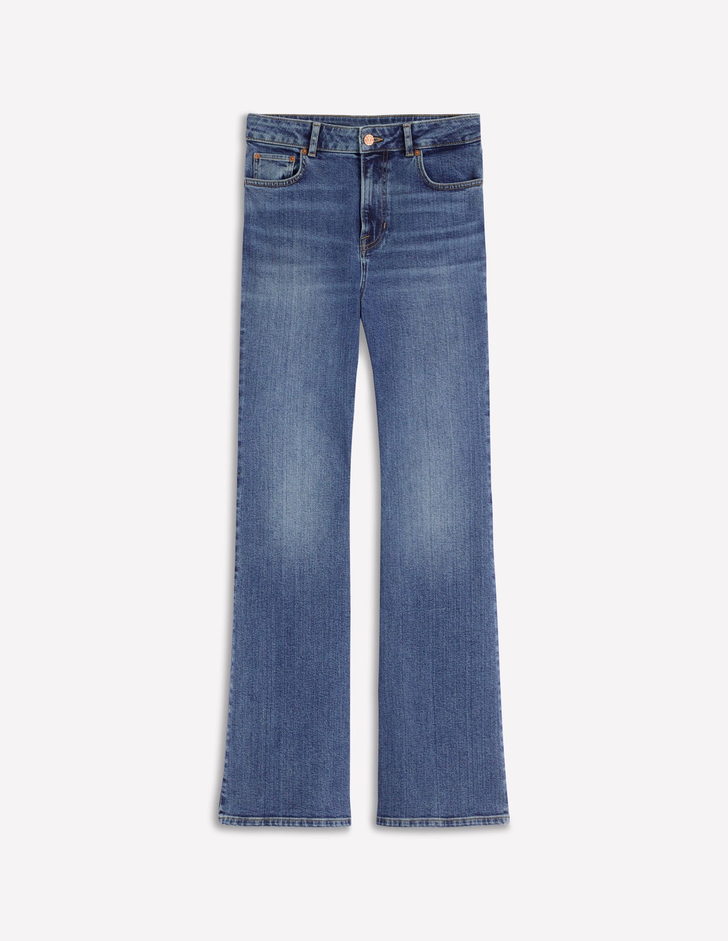 High Rise Fitted Flare Jeans-Mid Vintage