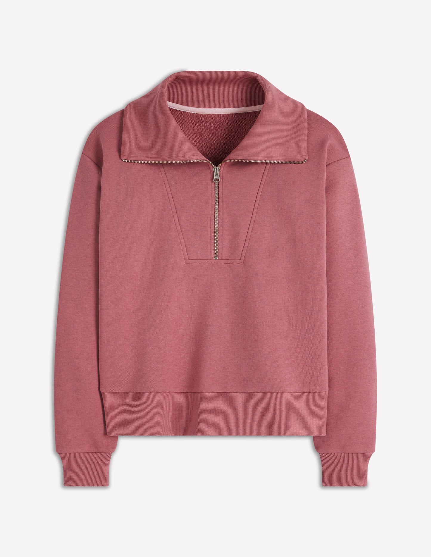 Panelled Half-zip Sweatshirt-Blushing Rose