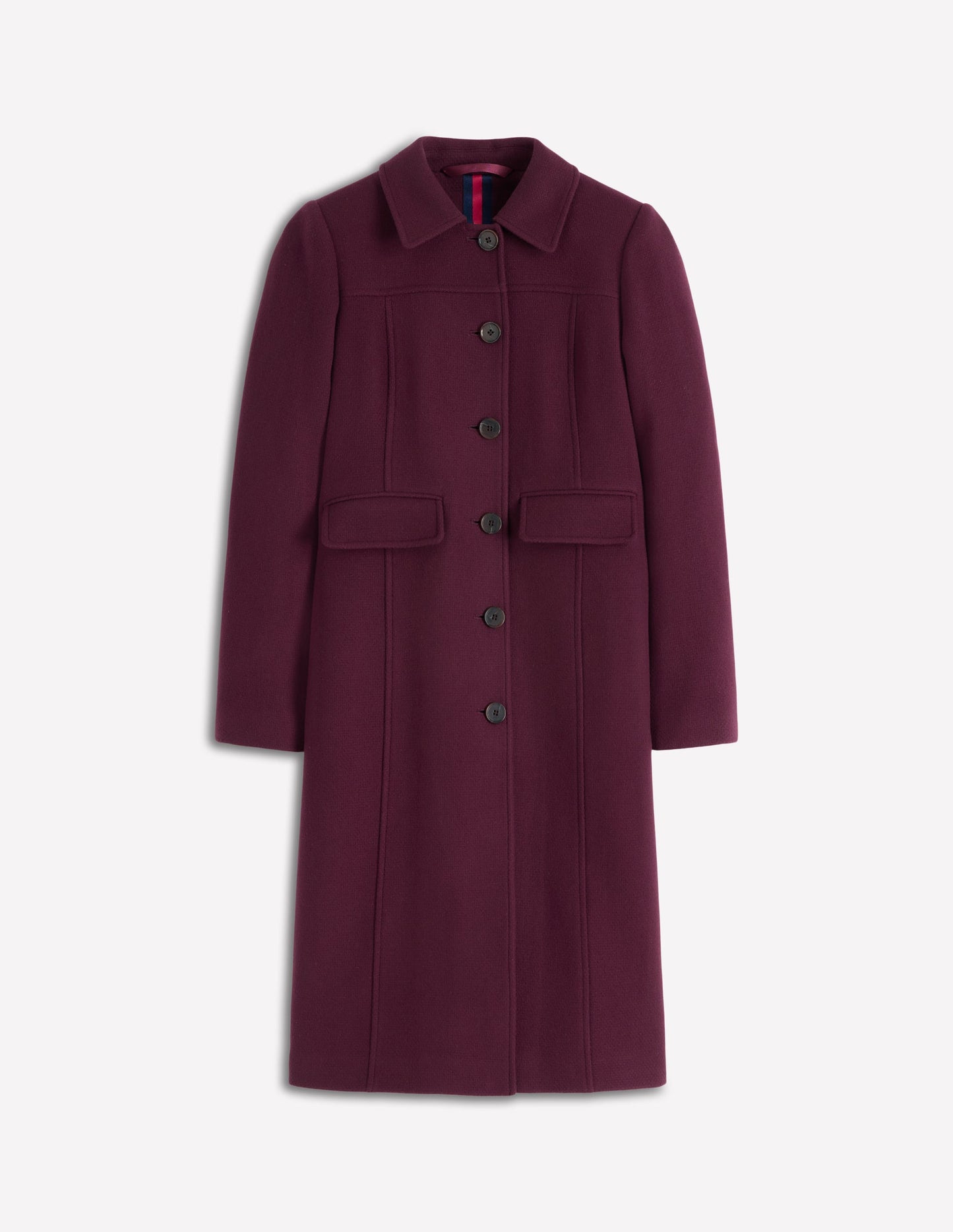 St Albans Fitted Coat-Dark Cherry