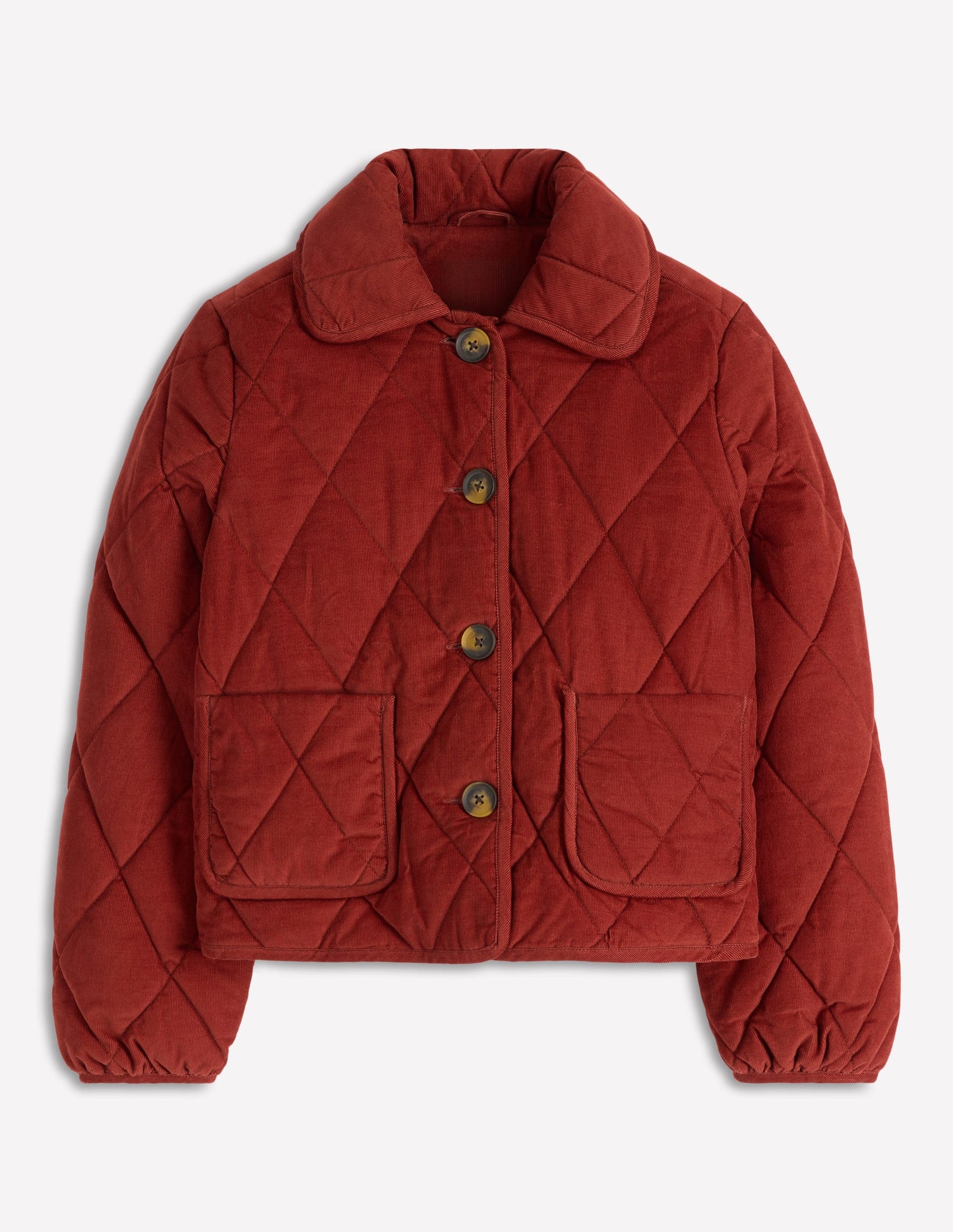 Fitzrovia Quilted Cord Jacket-Fire Brick Red