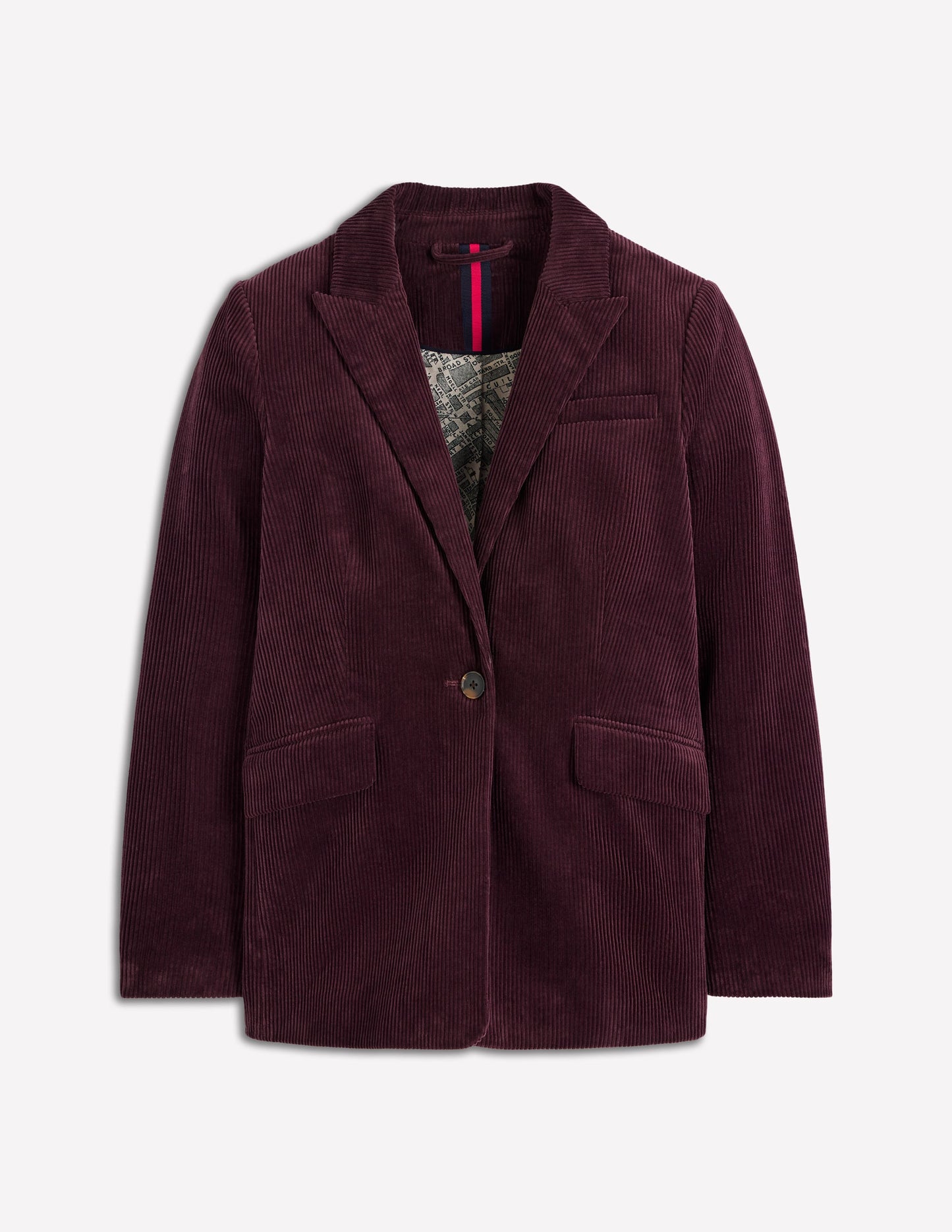 Woodbridge Cord Blazer-Deep Aubergine