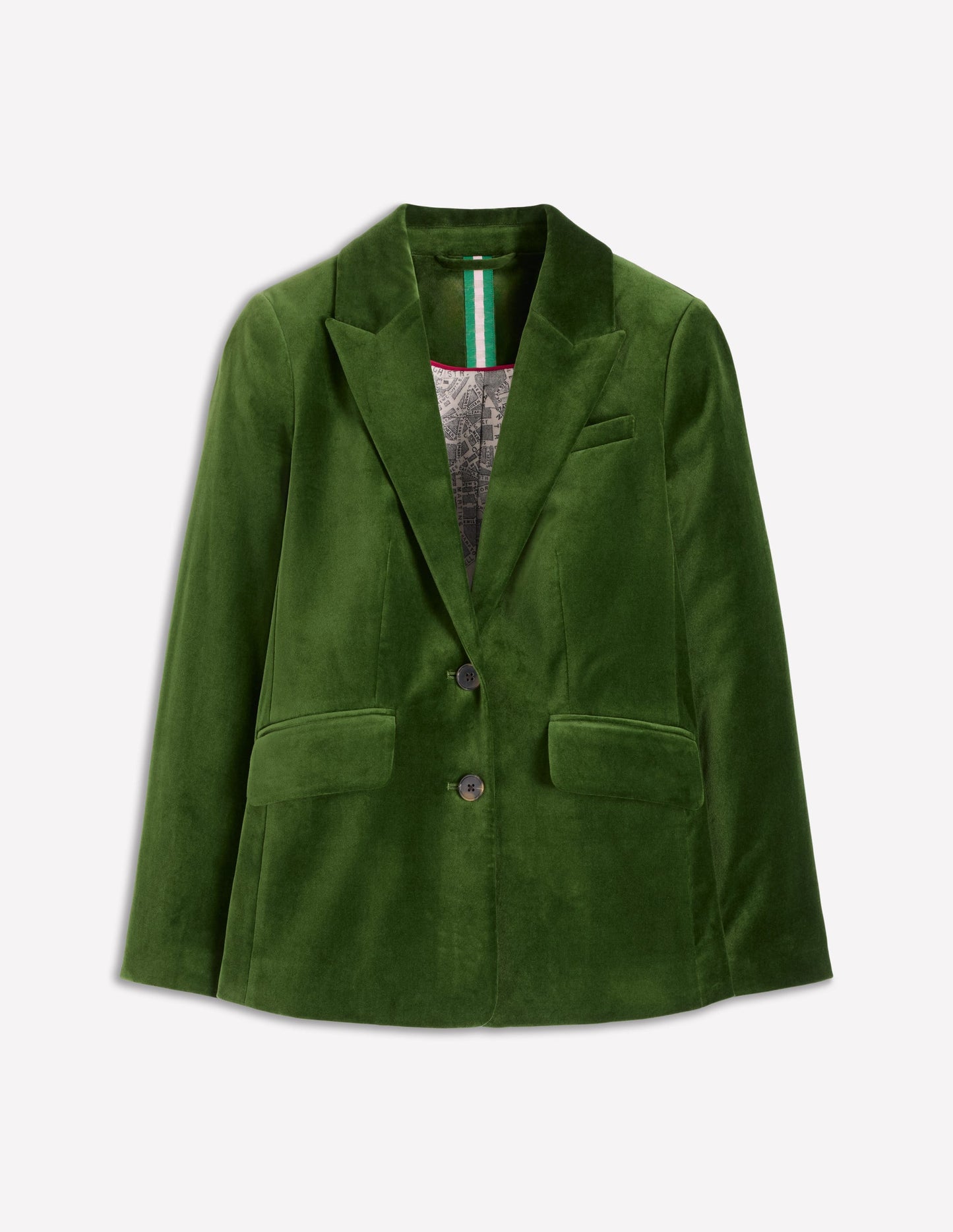 Stamford Velvet Blazer-Green Fir