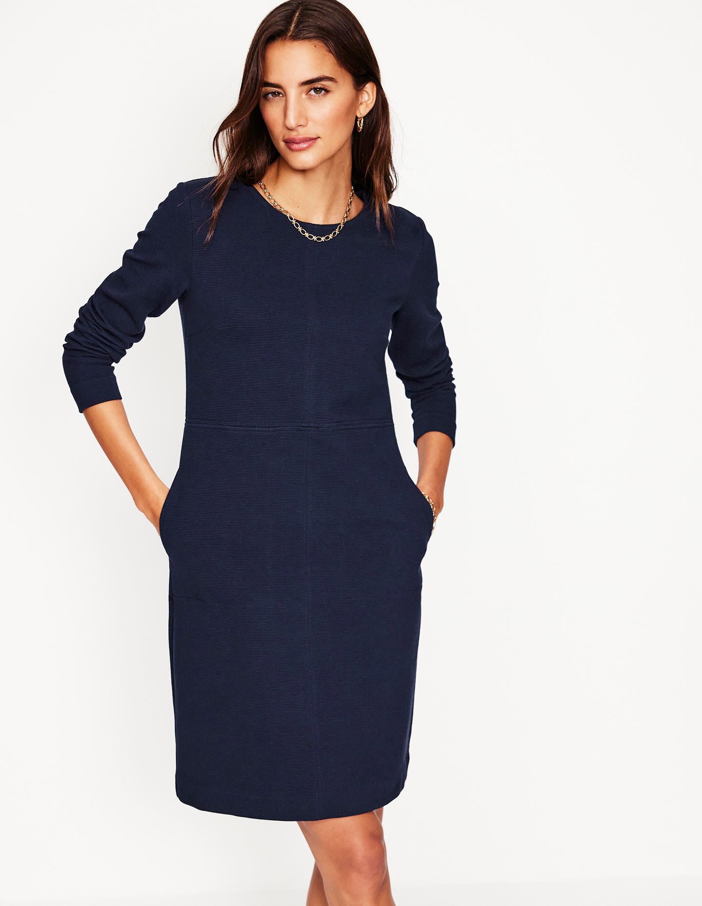 navy blue dress for baby girl Boden Women's Cornelia Ottoman Dress in Blue