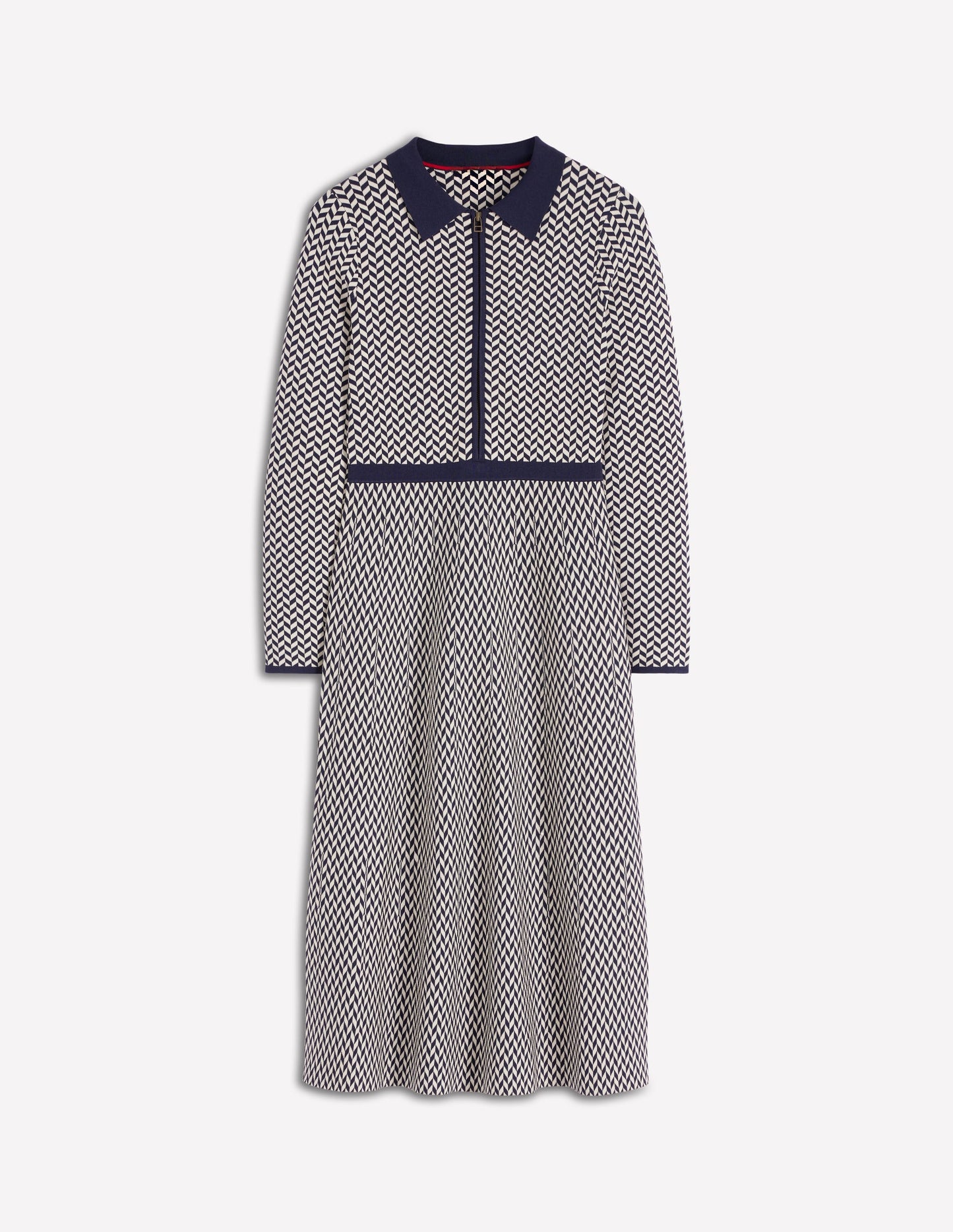 Fiona Chevron Knitted Dress-Chevron