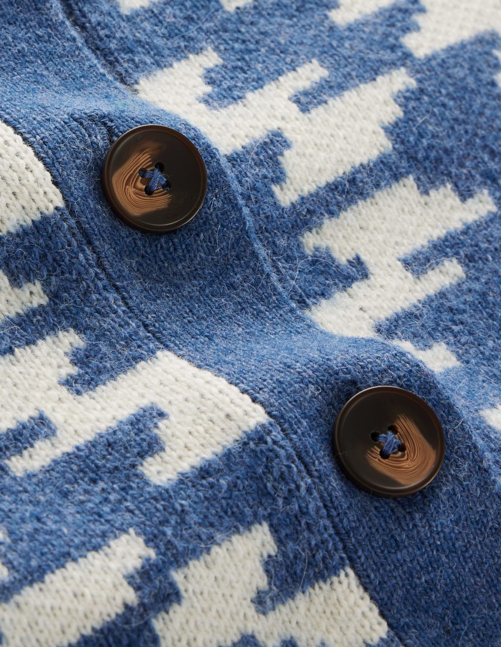 Abi Jacquard Cardigan-Denim Blue Aztec