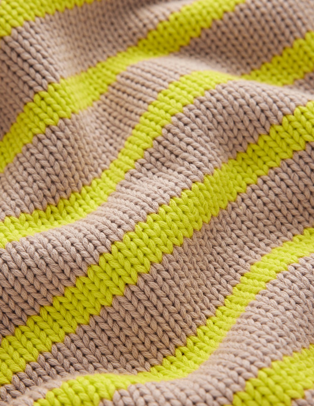 Lucy Chunky Cotton Sweater-Camel Melange, Neon Stripe