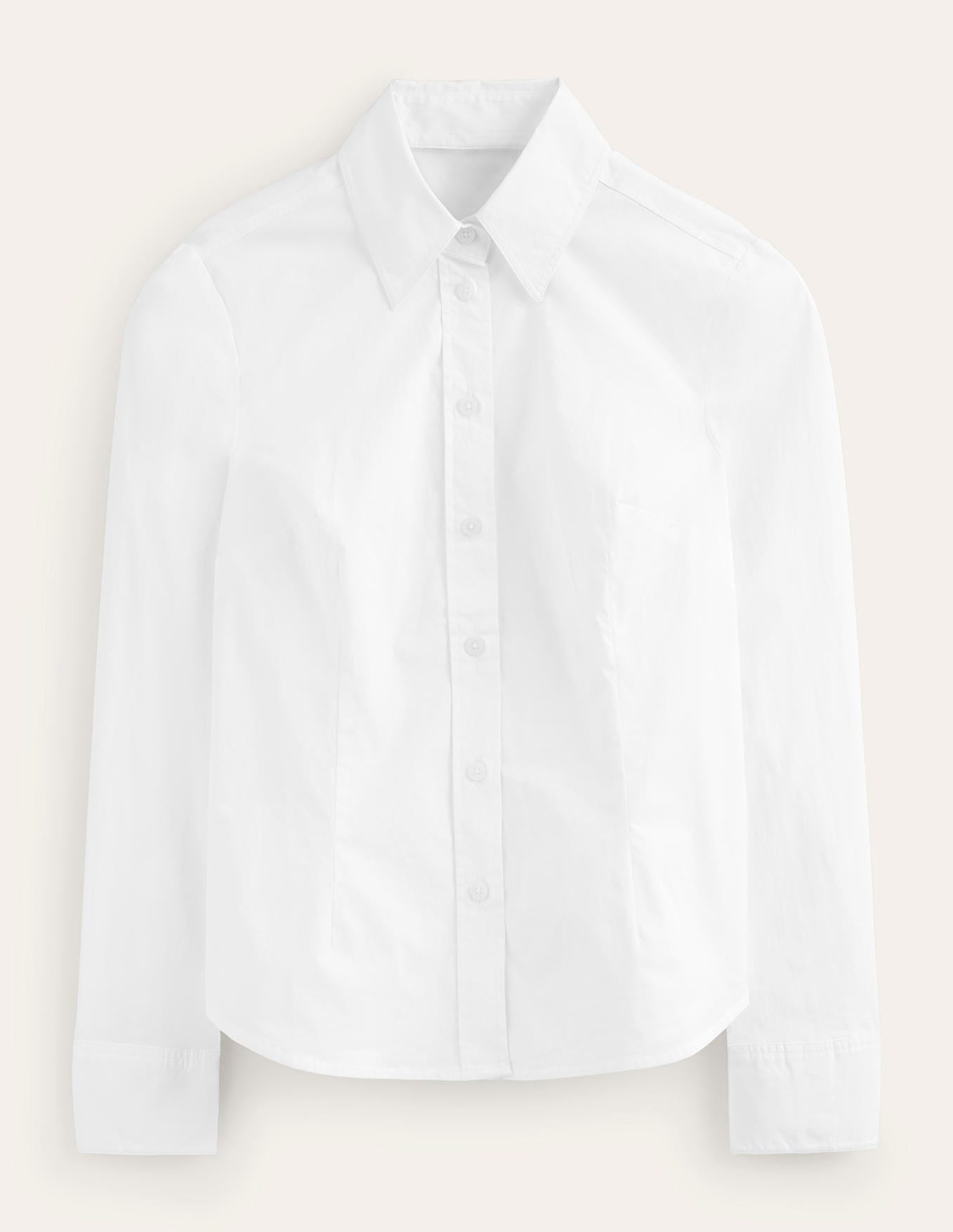 Saskia Stretch Cotton Shirt-White