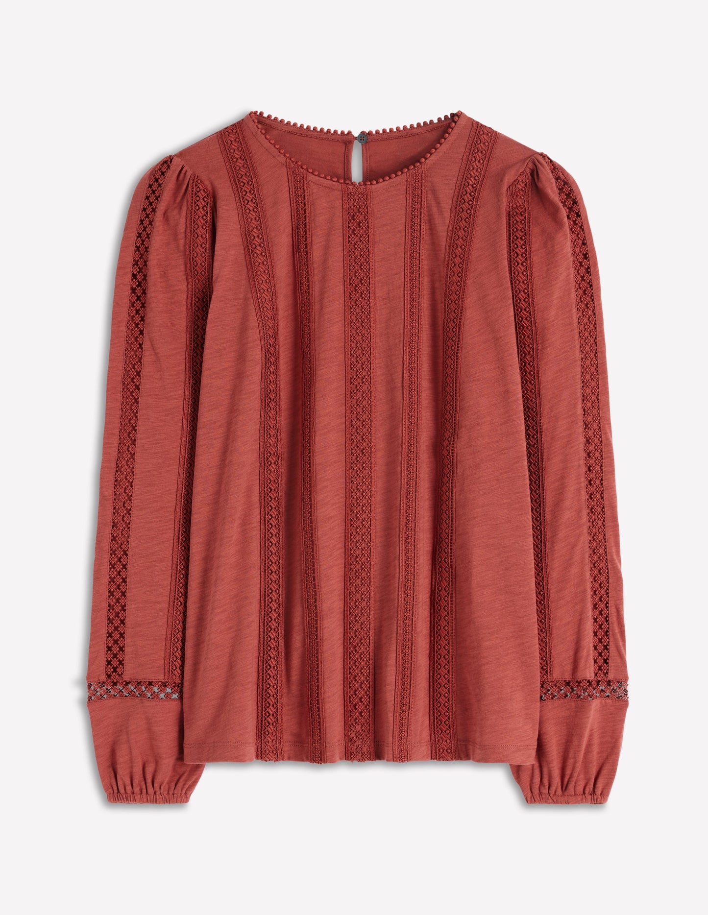 Imi Jersey Trim Top-Barn Red