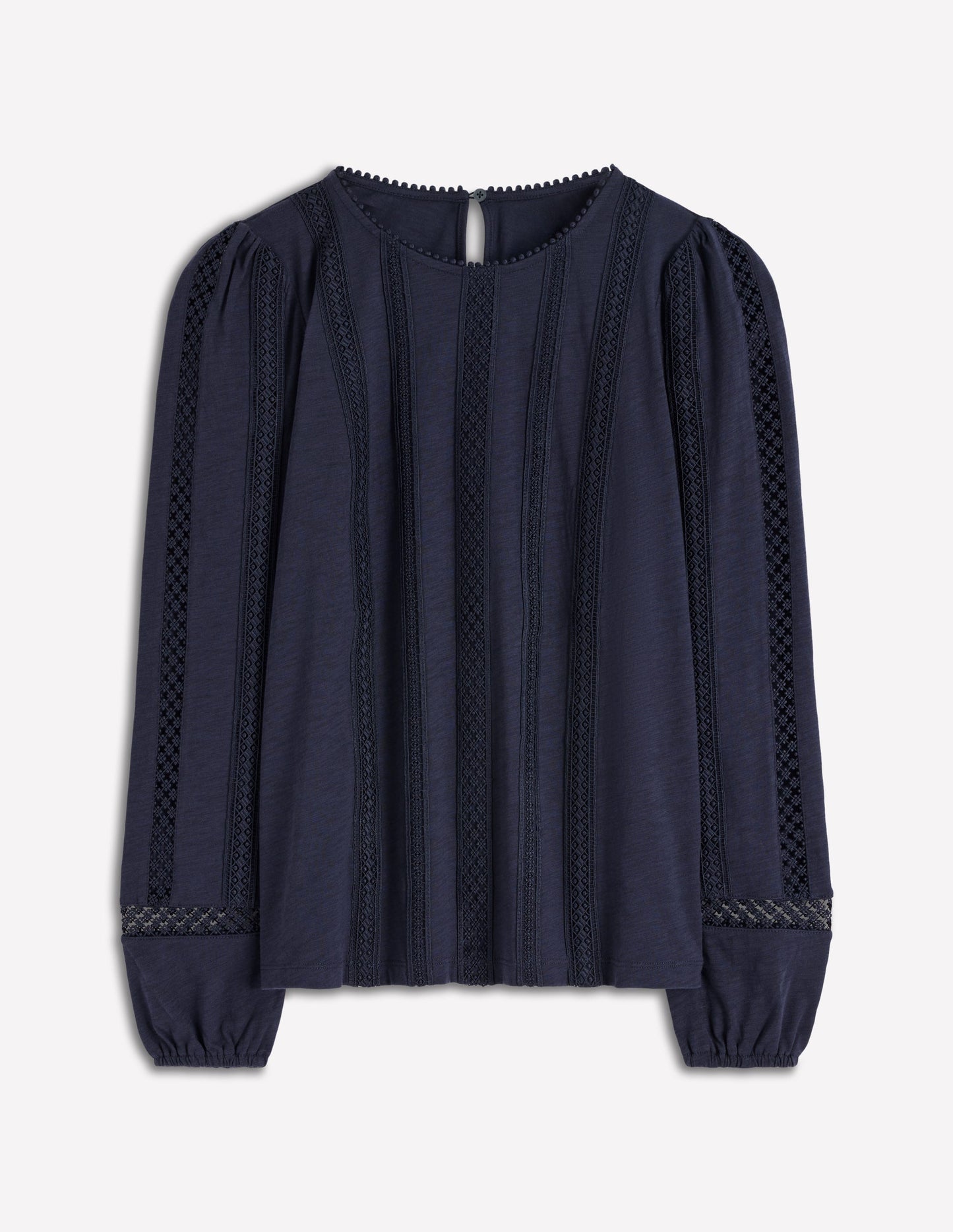 Imi Jersey Trim Top-Navy