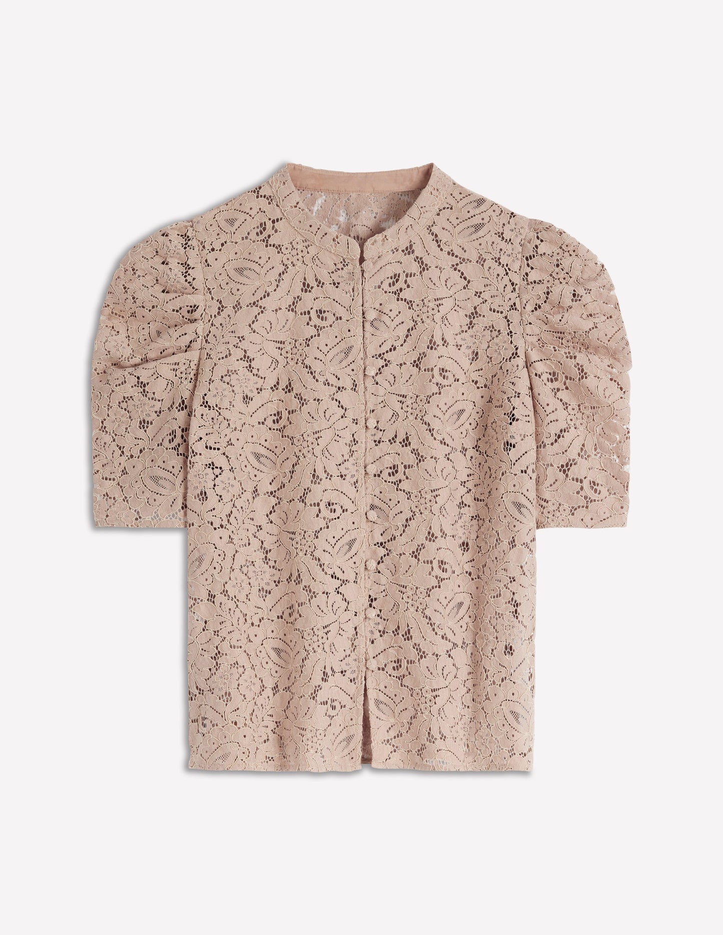Lace Mutton Sleeve Top-Heather Rose