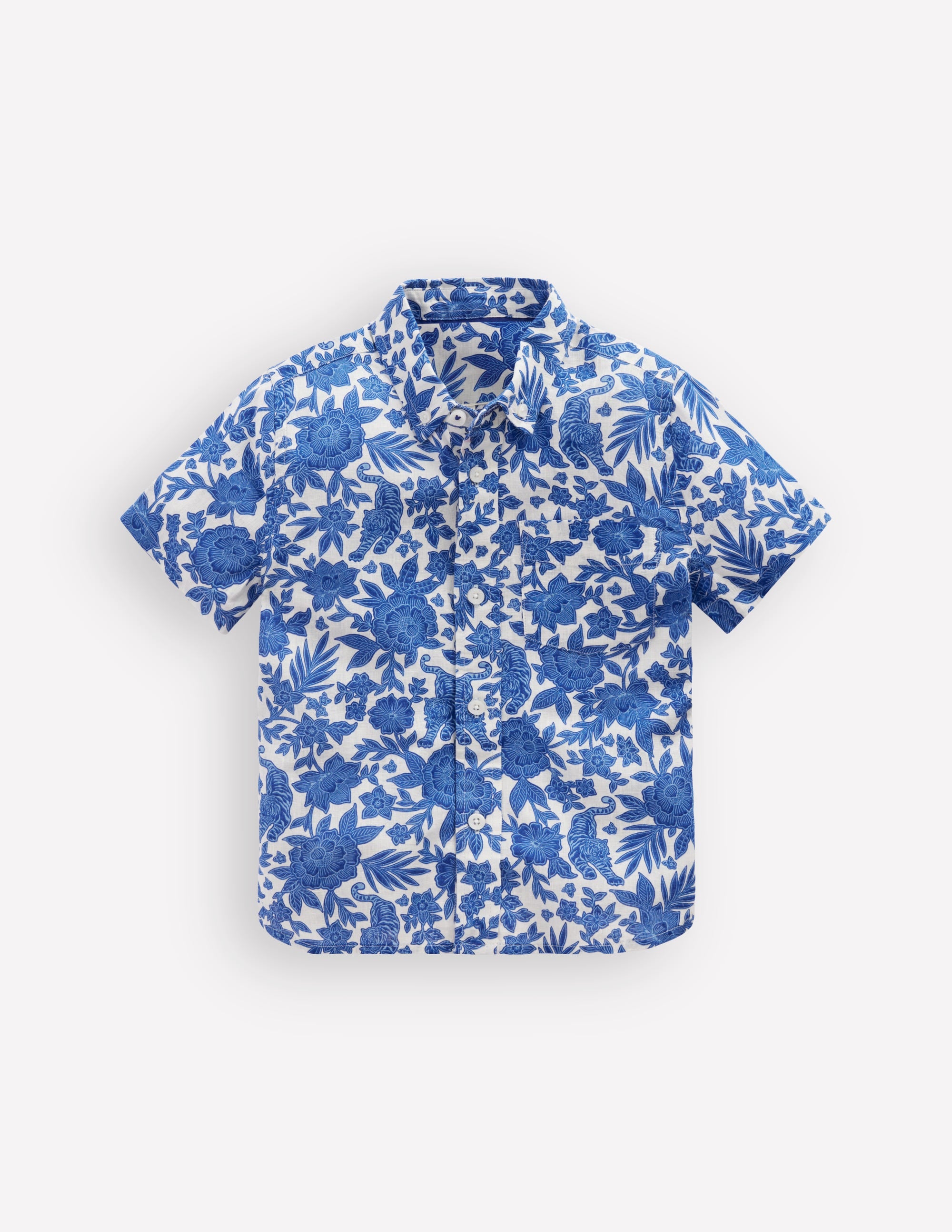 Cotton Linen Shirt - Jungle Woodblock | Boden USA