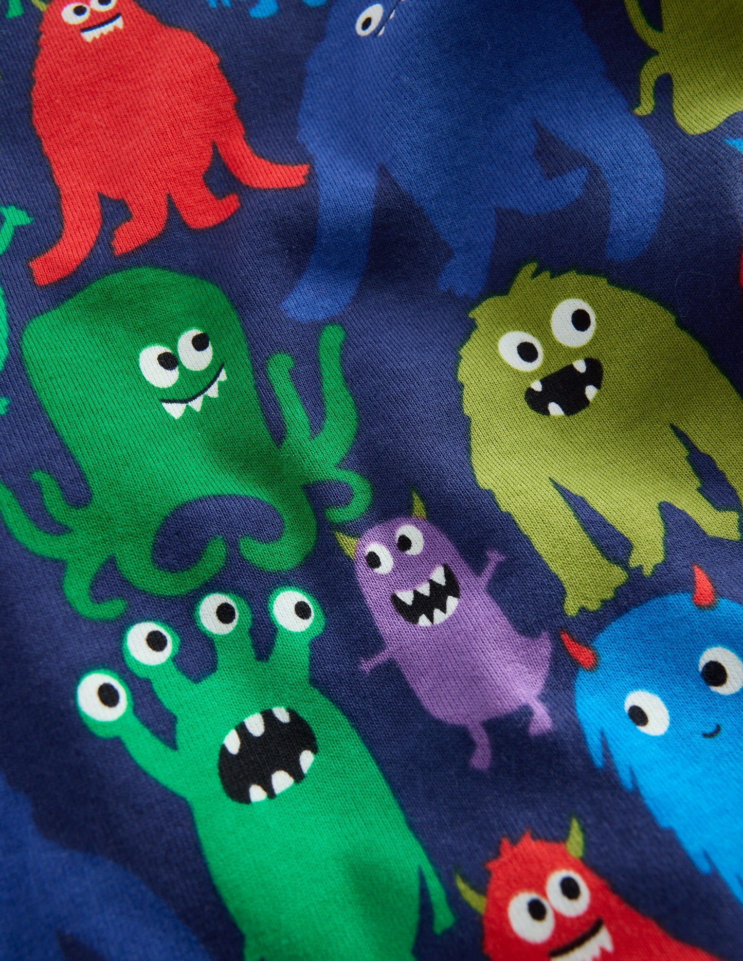 Snug Glow-in-the-dark Pajamas-Navy Monster