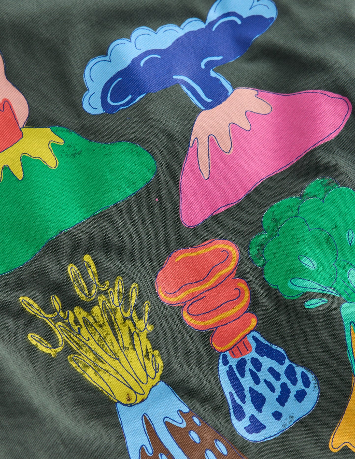 Front & Back Graphic T-shirt-Charcoal Volcanoes