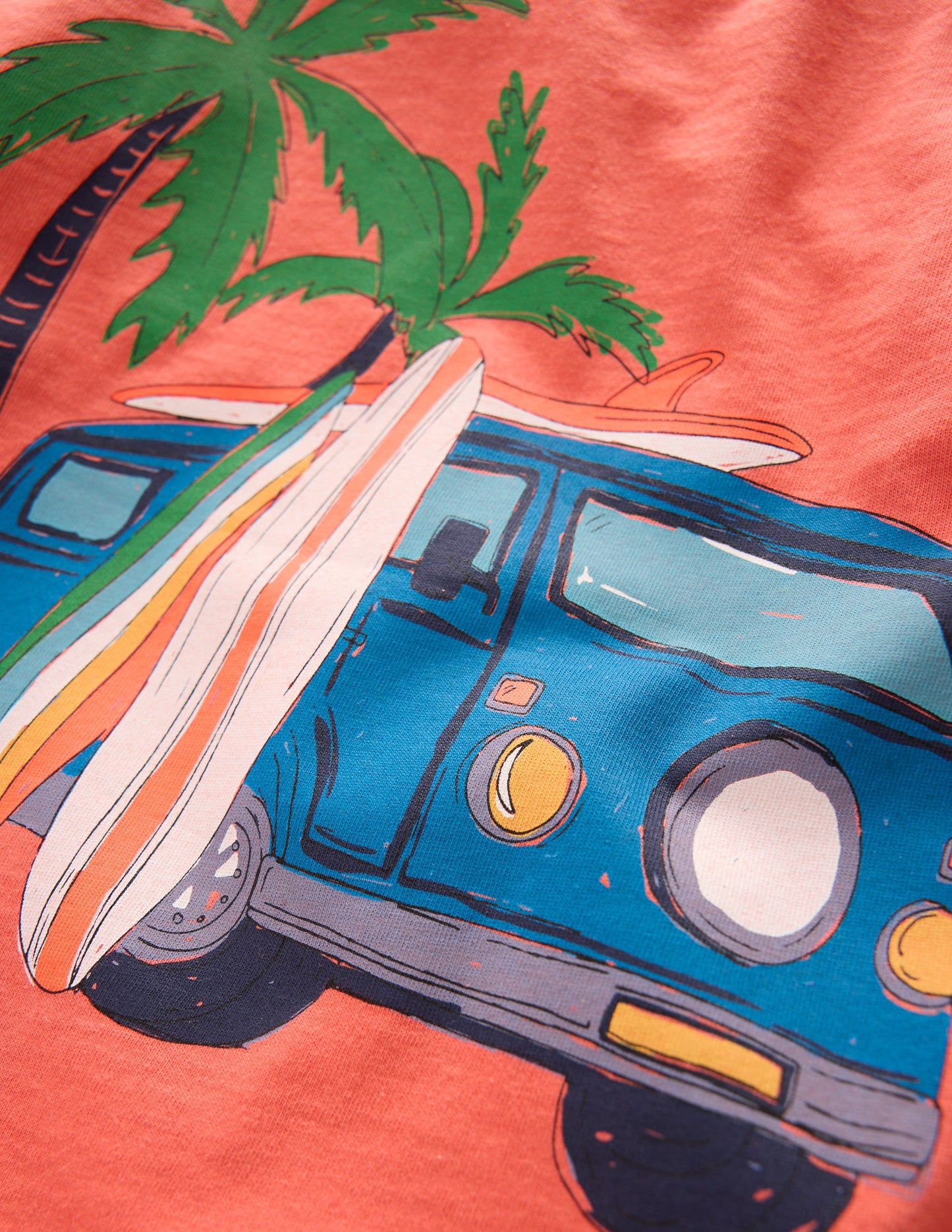 Front & Back Graphic T-shirt-Burnt Sienna Camper Van