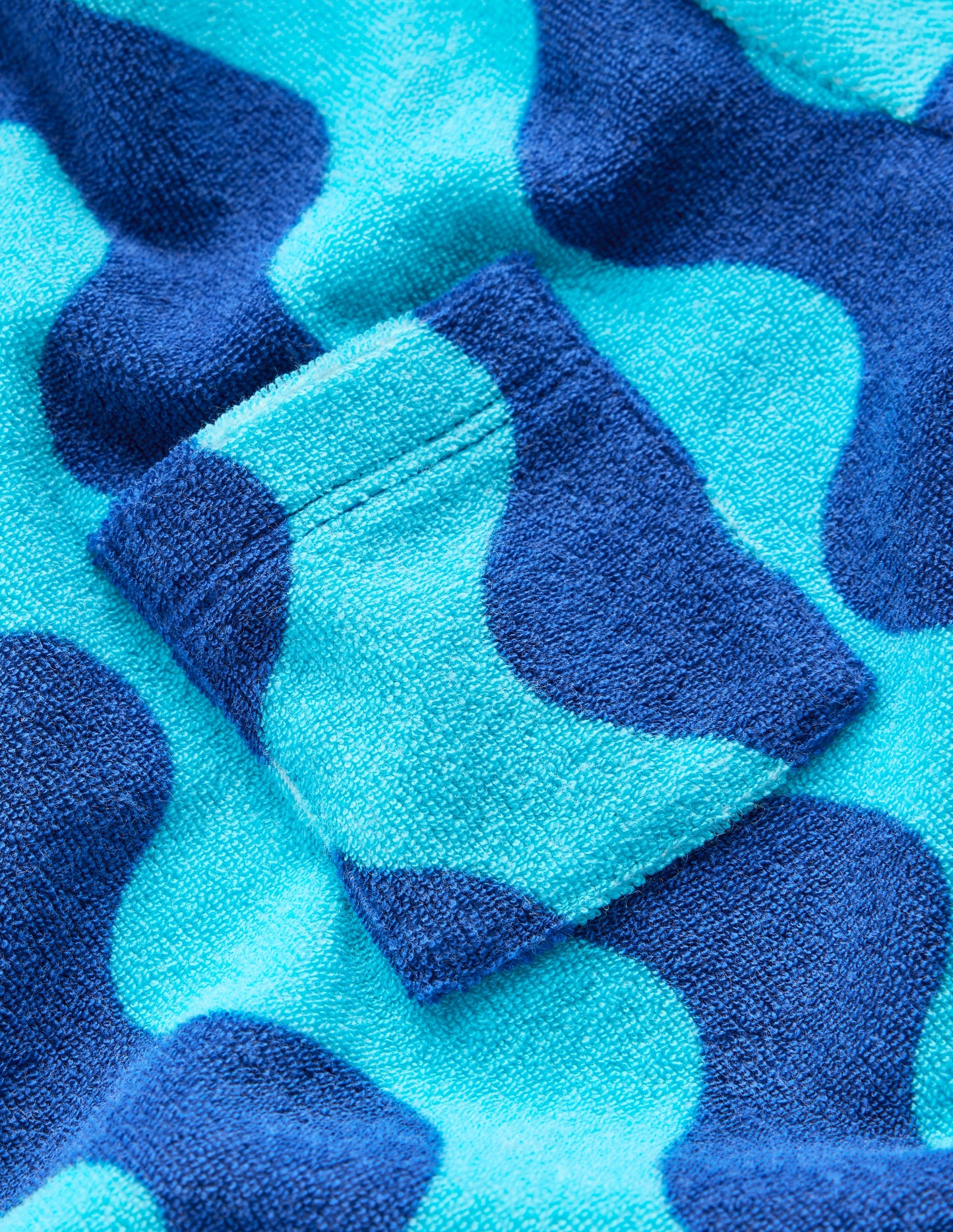 Short Sleeve Towelling T-shirt-Blue Waves