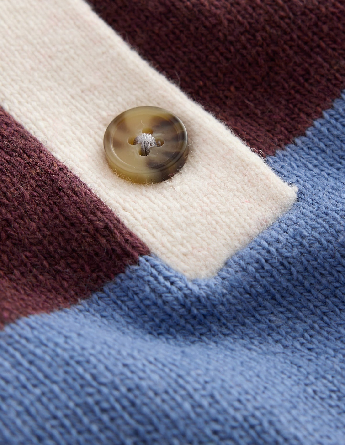 Knitted Rugby Sweater-Blue and Brown Stripe
