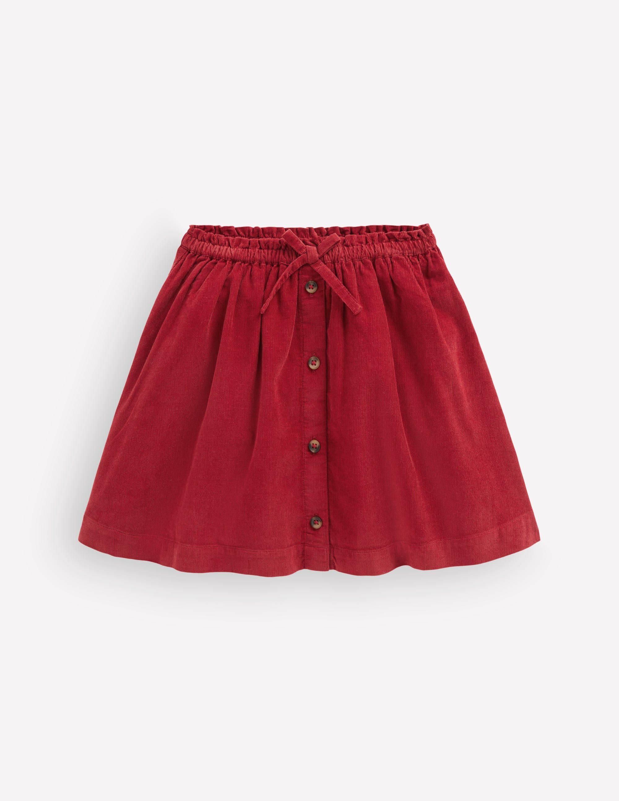 Woven Button - Through Skirt - Crimson Red Cord | Boden USA