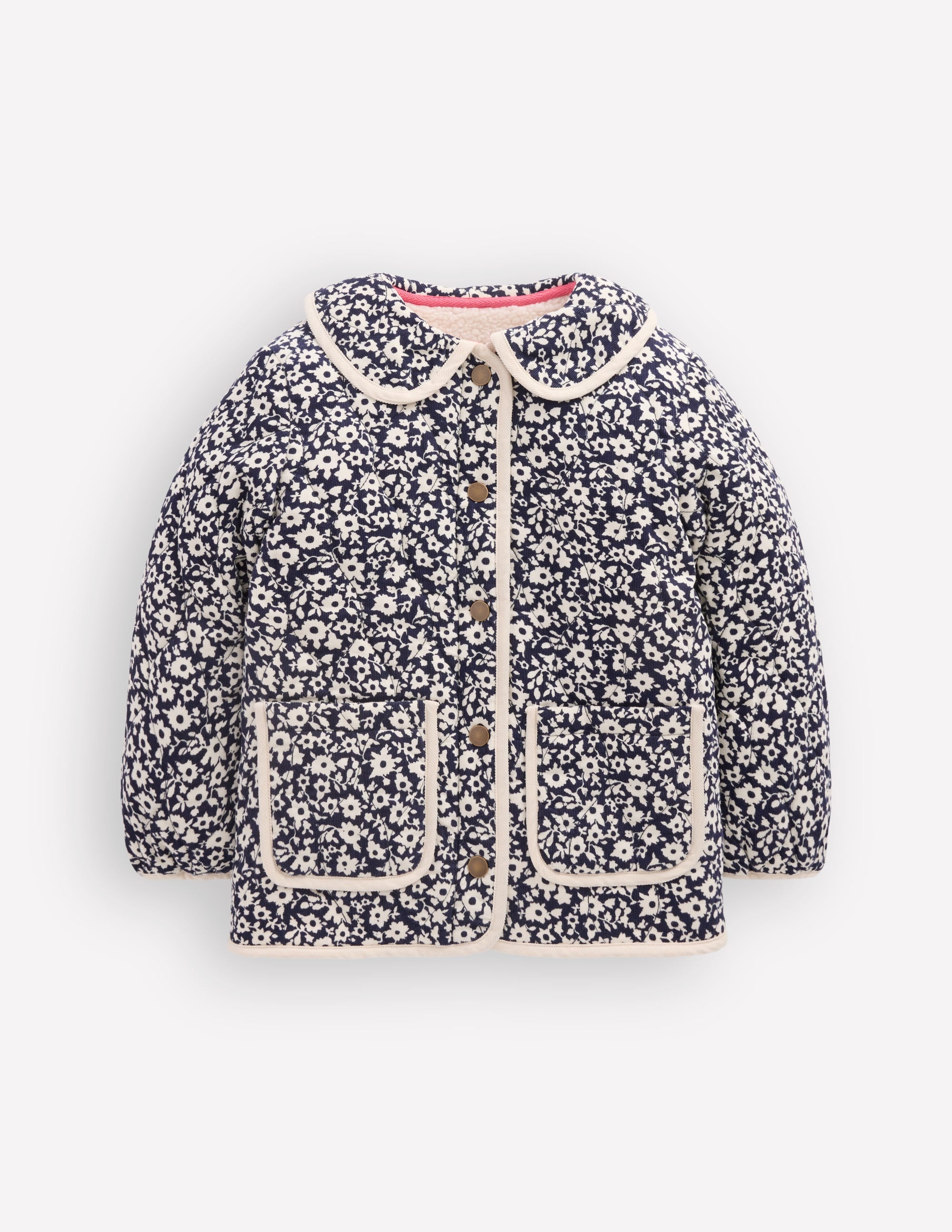 Quilted Cord Jacket - Navy Floral Print | Boden USA