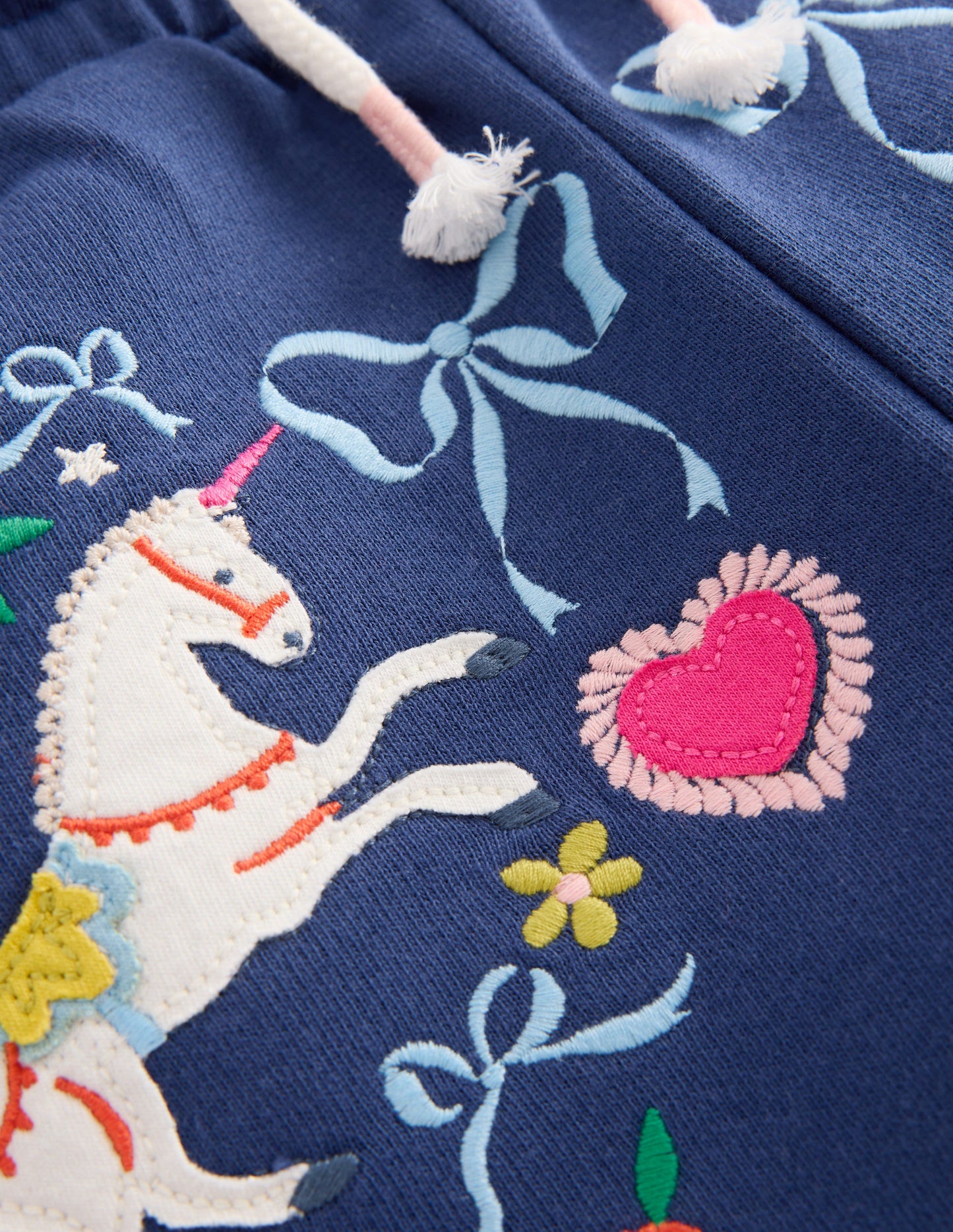 Bobbie Appliqué Sweatpants-Navy Unicorns