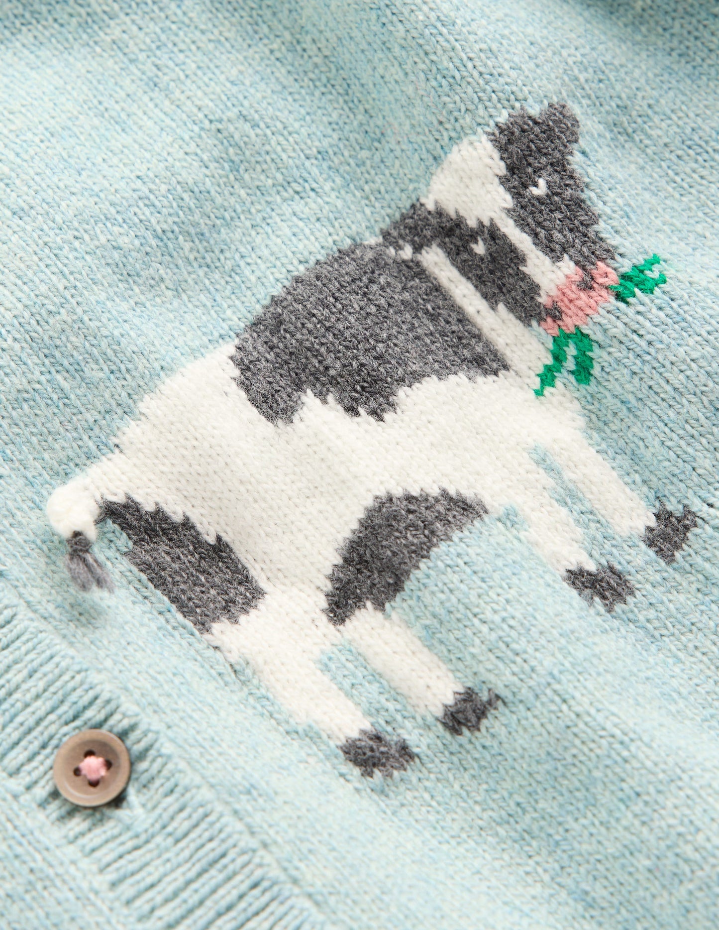 Fun Logo Cardigan-Georgian Blue Easter Motifs