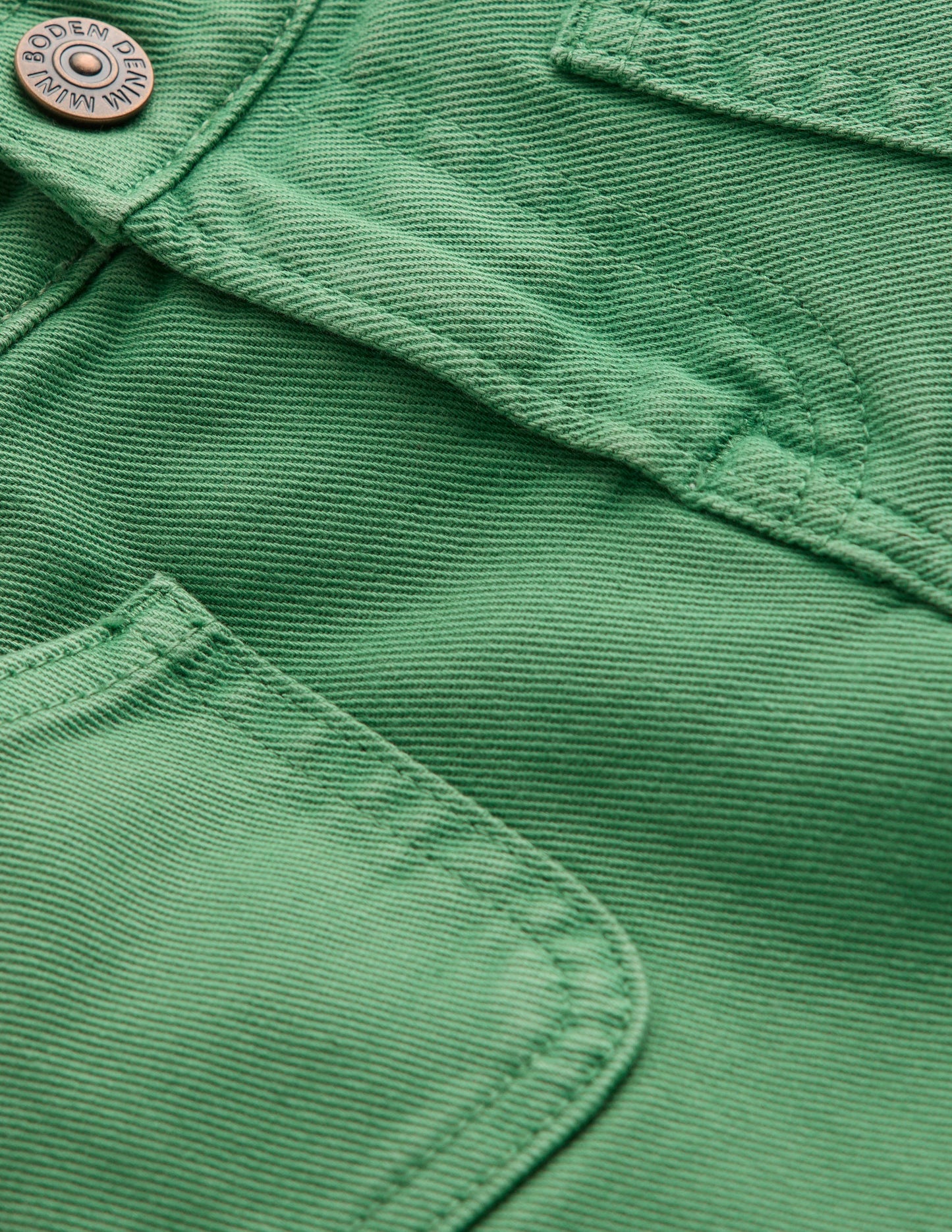 Patch Pocket Straight Jeans-Green