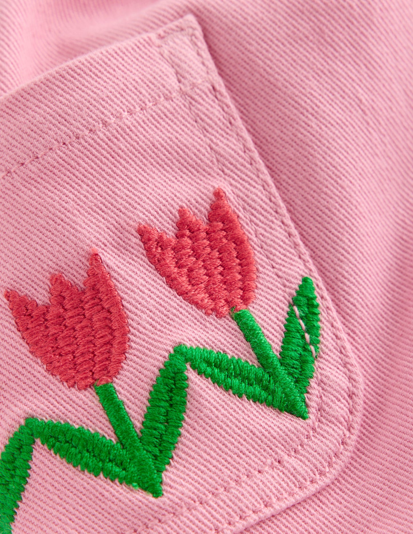 Wide Leg Pull-on-Pink Tulips