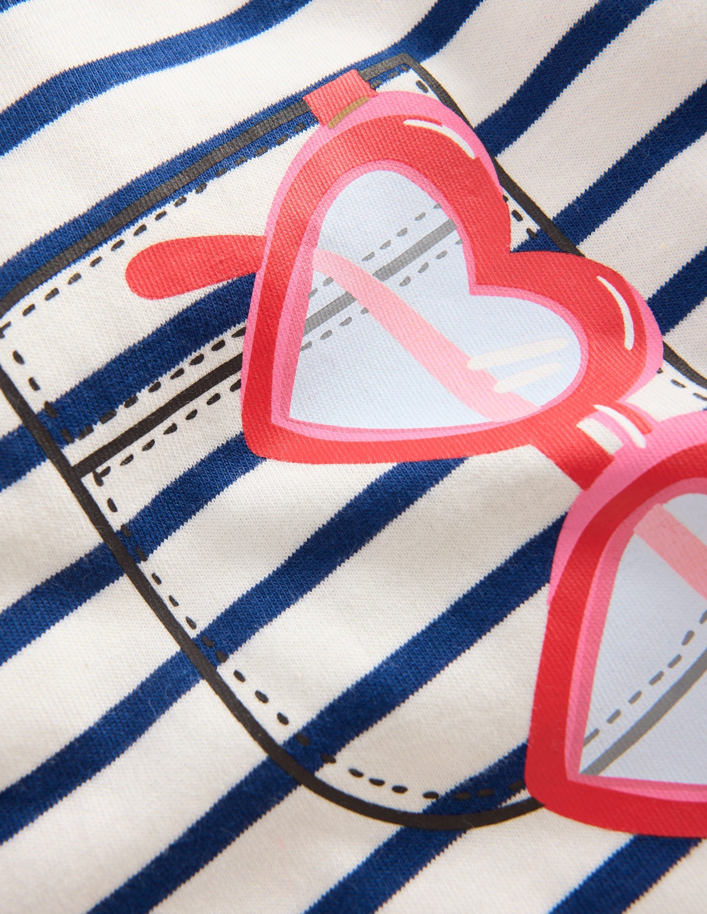 Relaxed Applique T-shirt-Navy Stripe Sunglasses