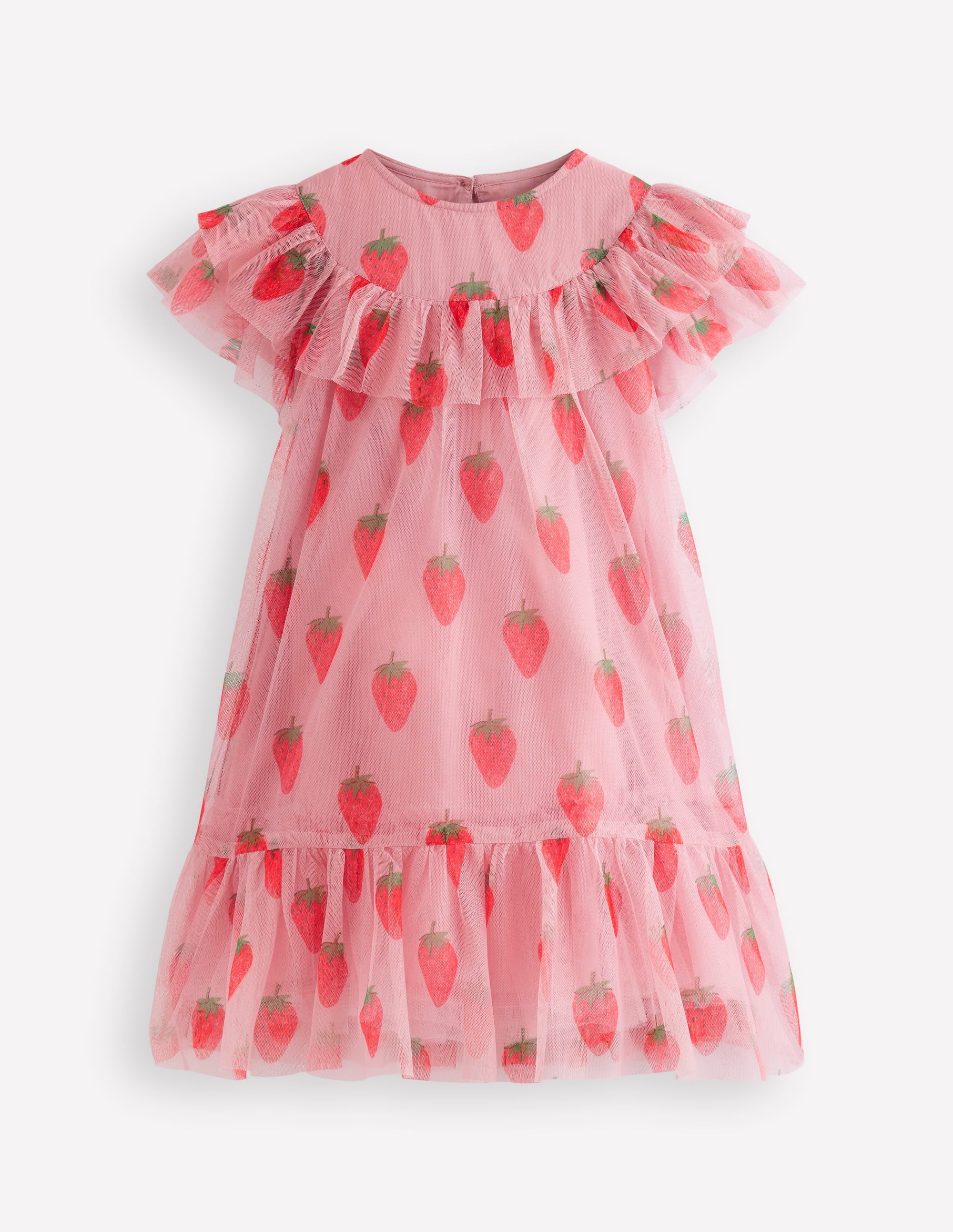 boden pink tulle dress Boden Girls Printed Tulle Dress in Pink