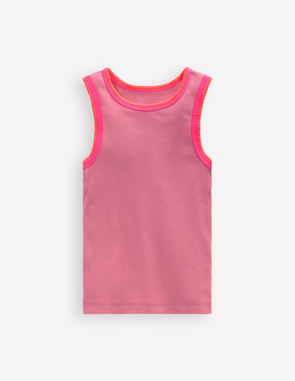 Crochet Trim Ribbed Vest - Pink Haze | Boden USA