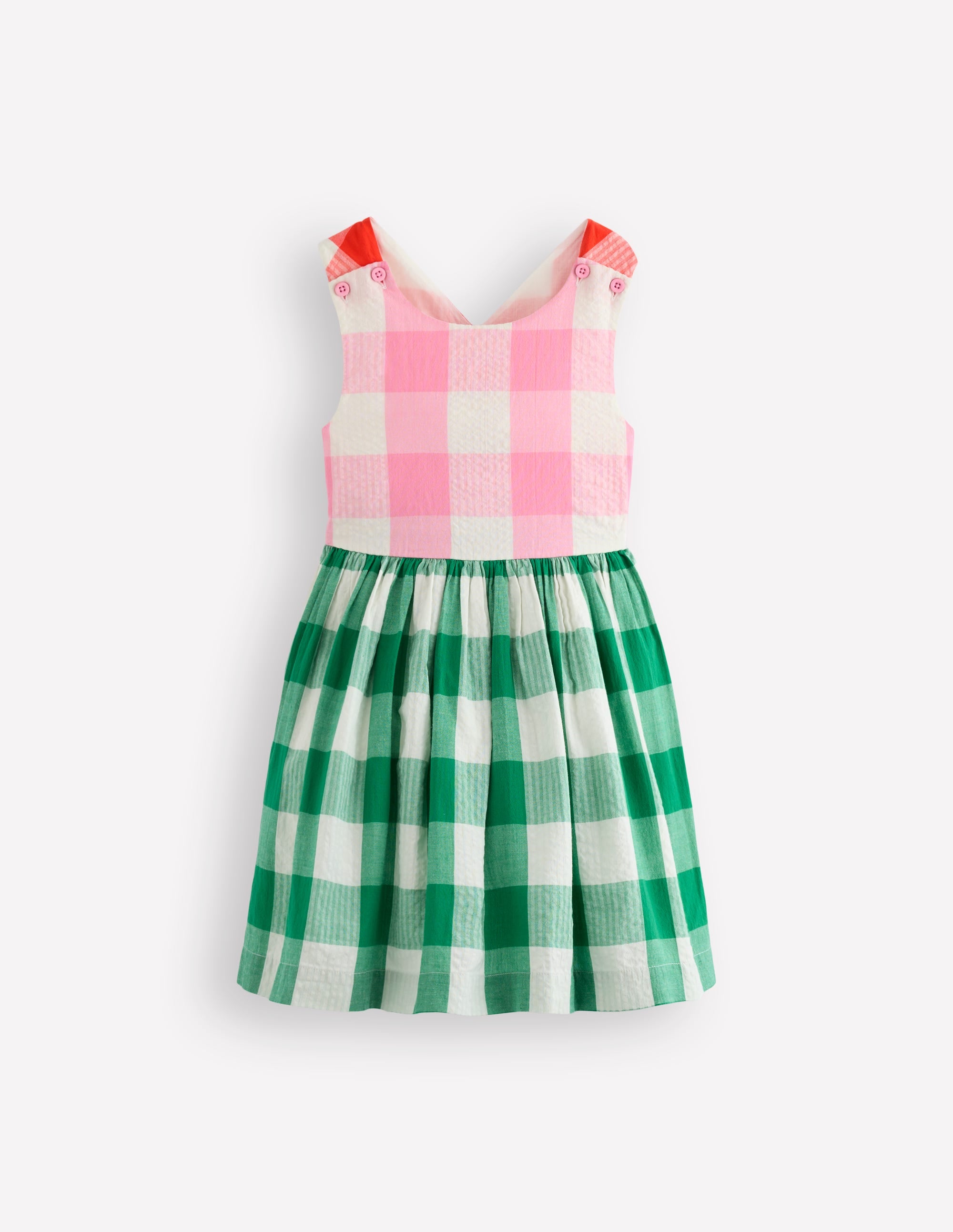 Harper Cross-Back Dress-Gingham Hotchpotch