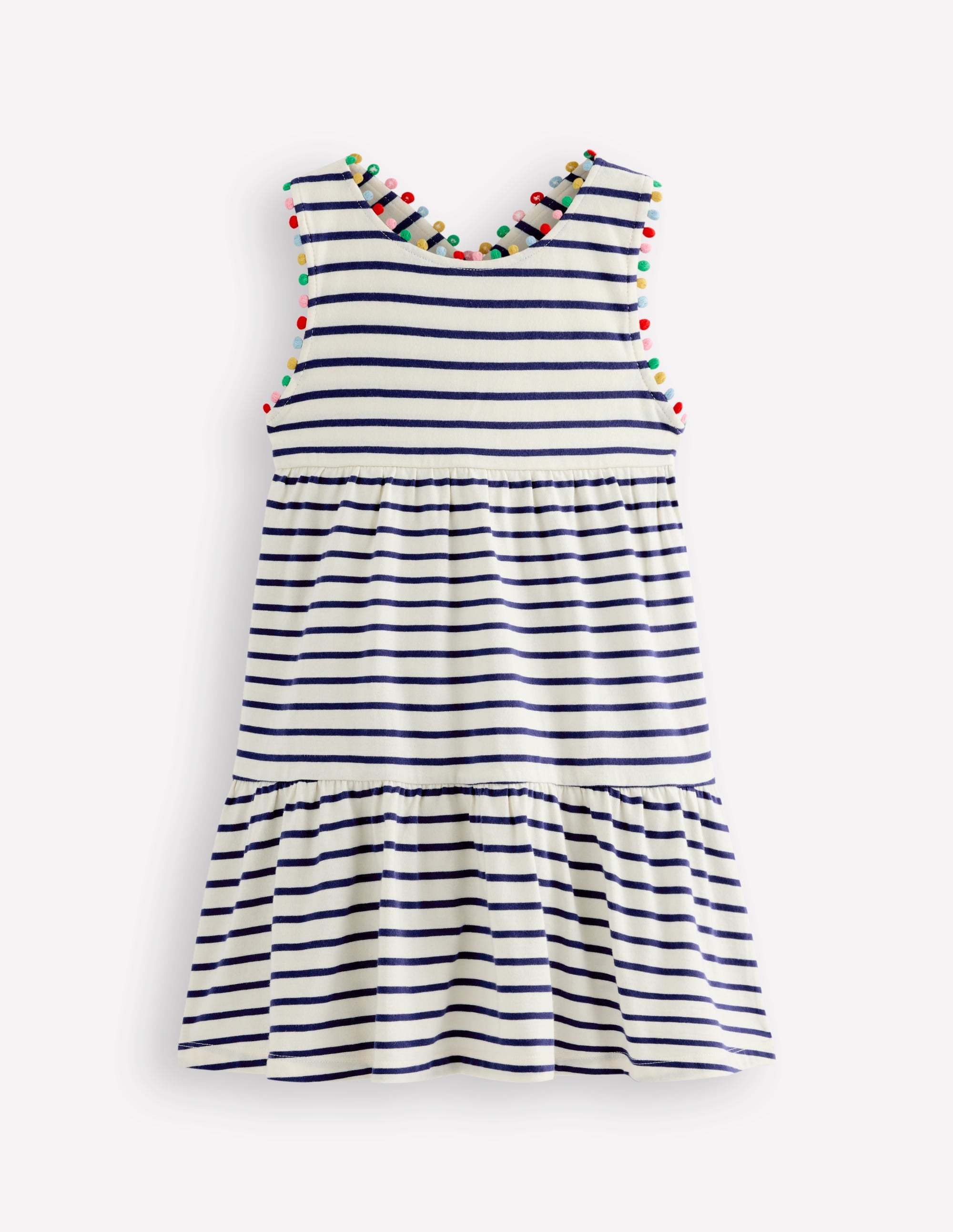 Boden Girls Jersey Cross-Back Dress in Blue
