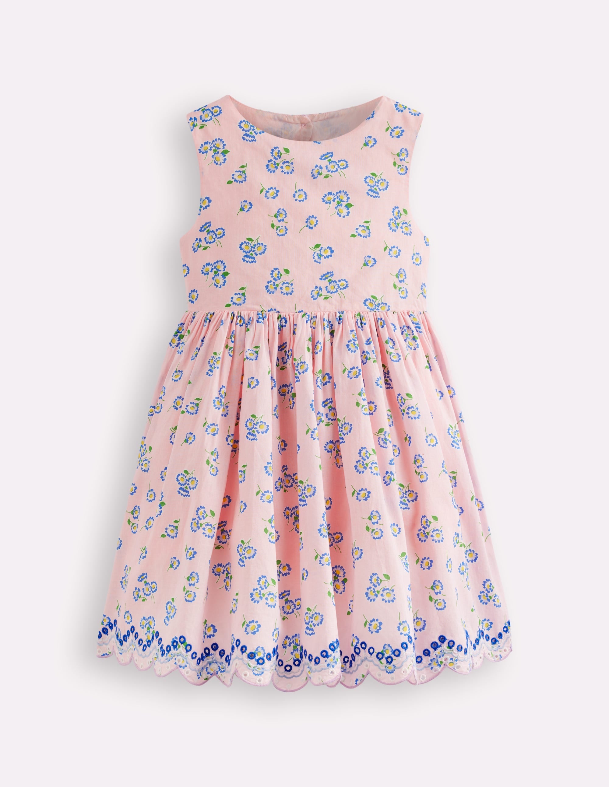 Broderie Back Detail Dress-Chalk Pink Ditsy | Boden USA