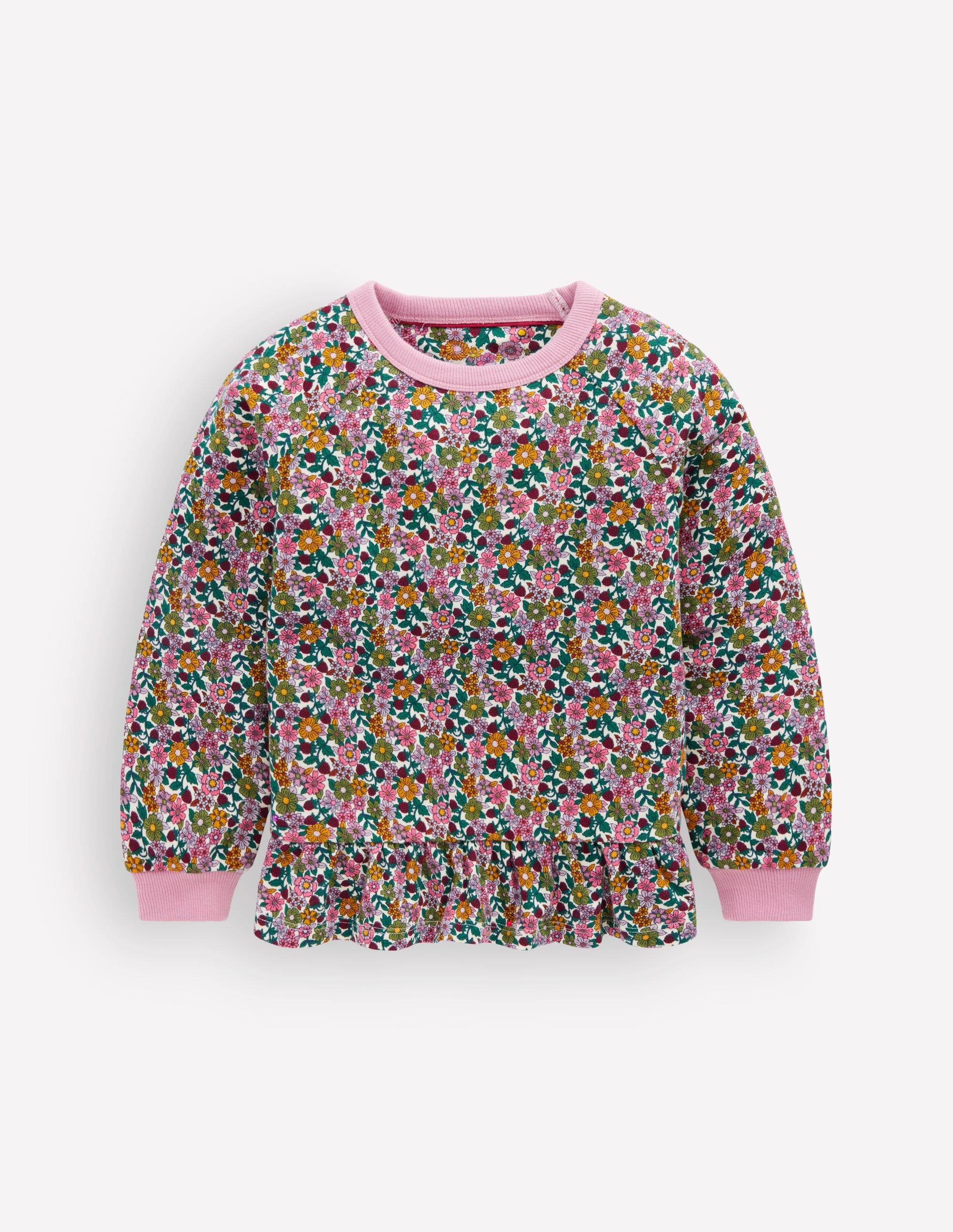 【新品未使用】Andequal big collar peplum sweat Peplum Sweatshirt - Multi Floral | Boden USA